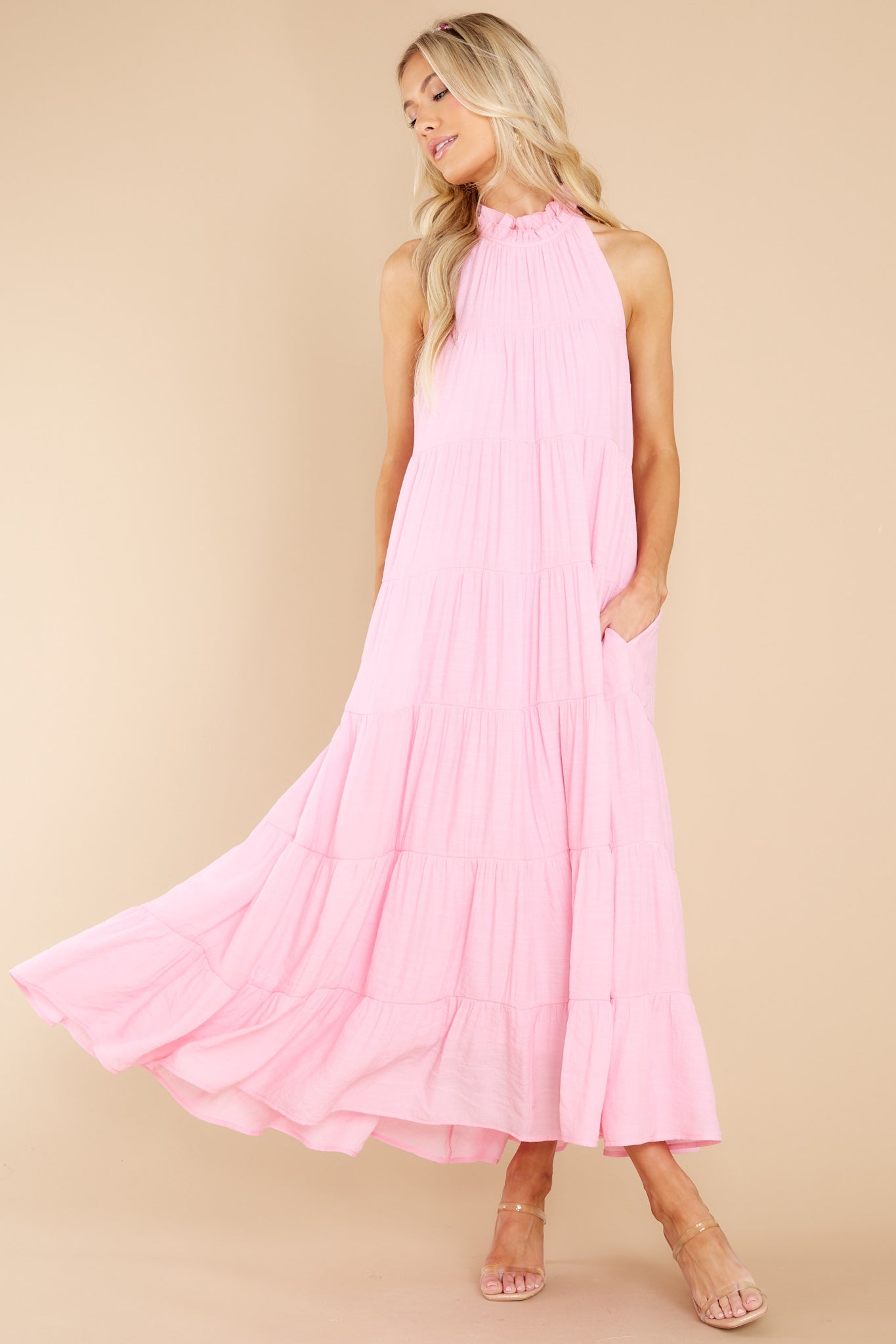 Take Me Dancing Pink Maxi Dress