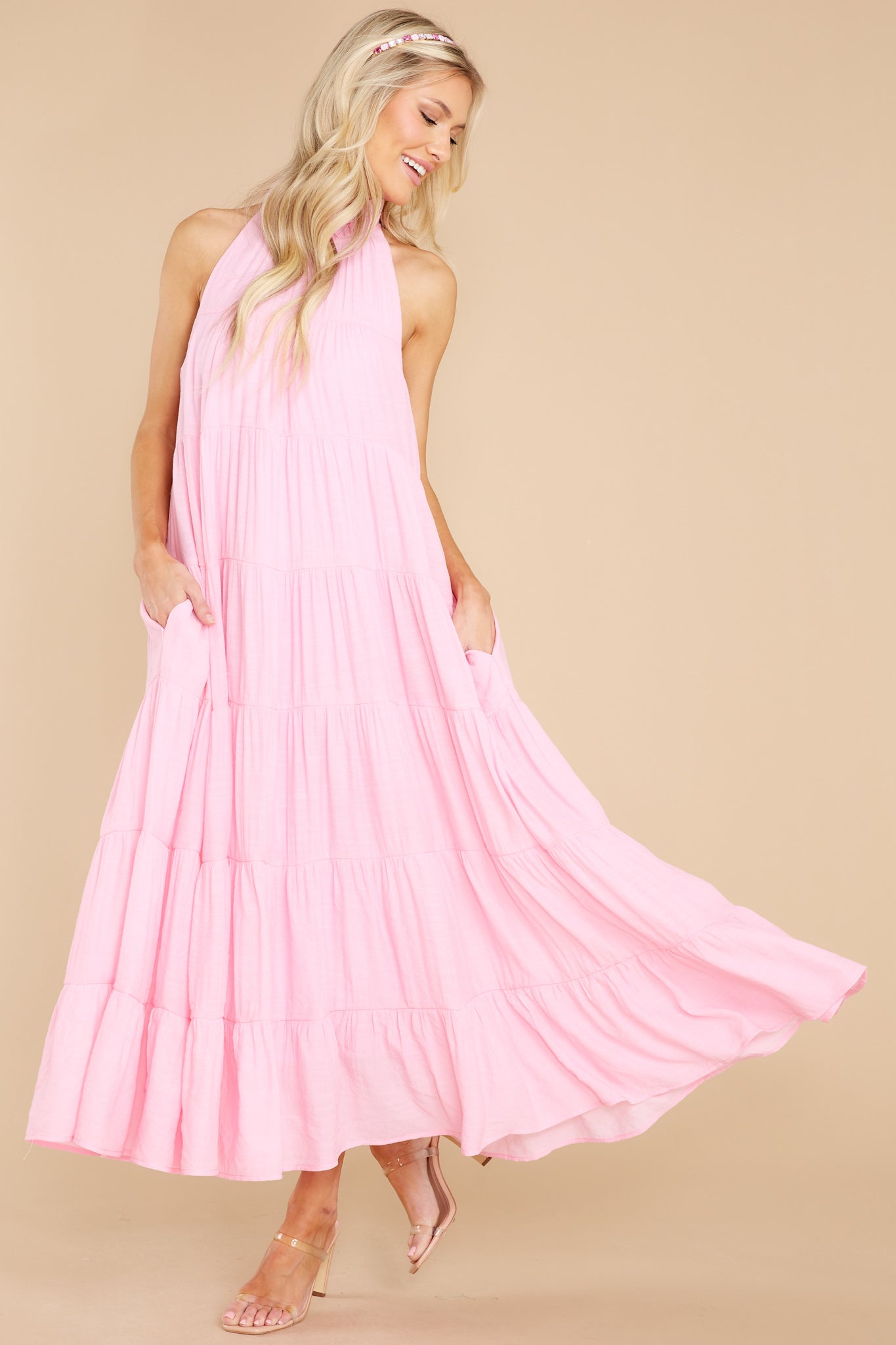 Take Me Dancing Pink Maxi Dress