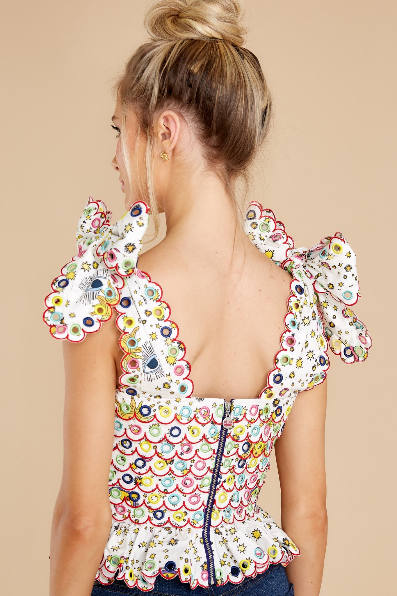 Maia White Multi Top