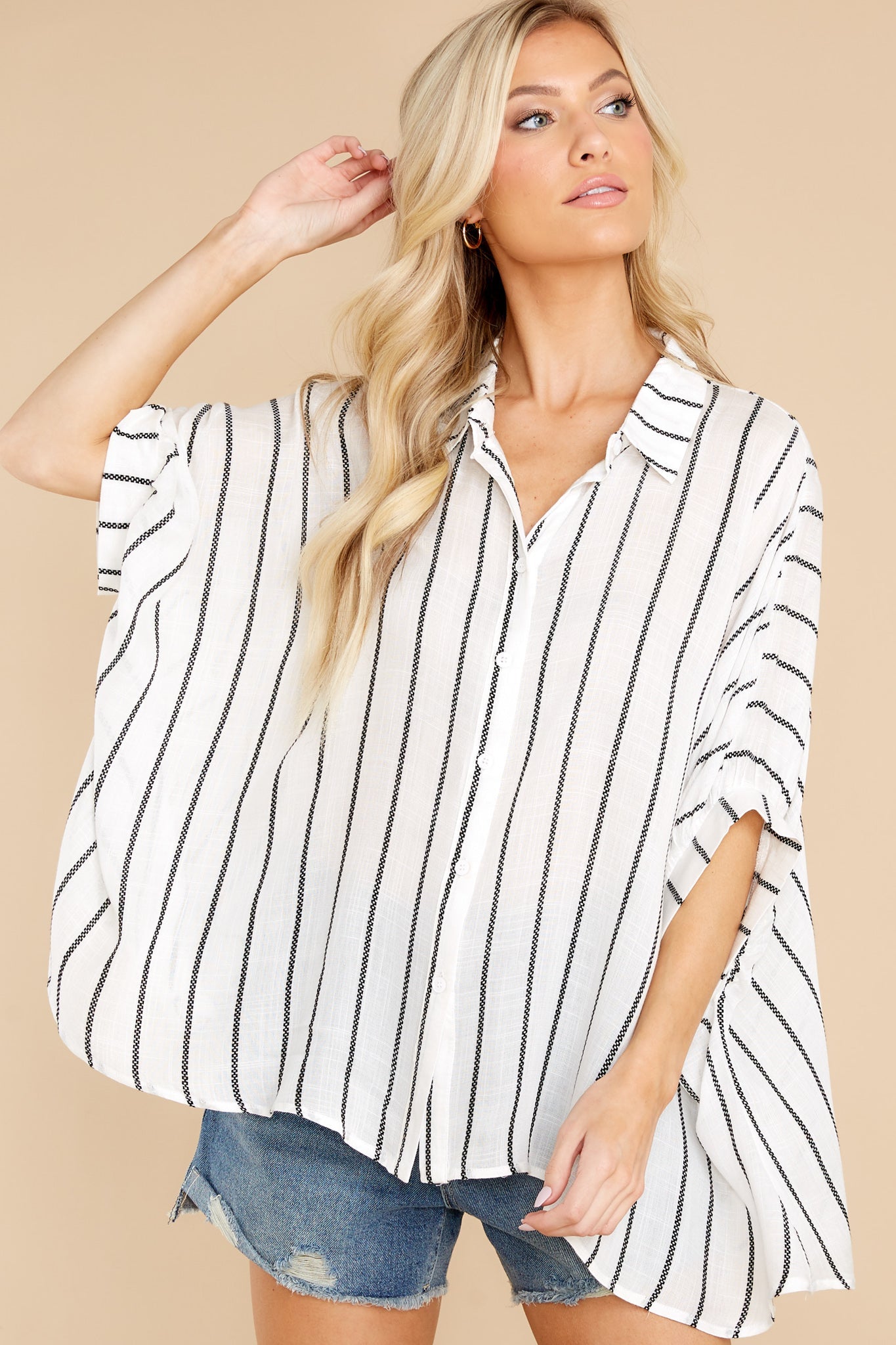 Rare Love White Stripe Top