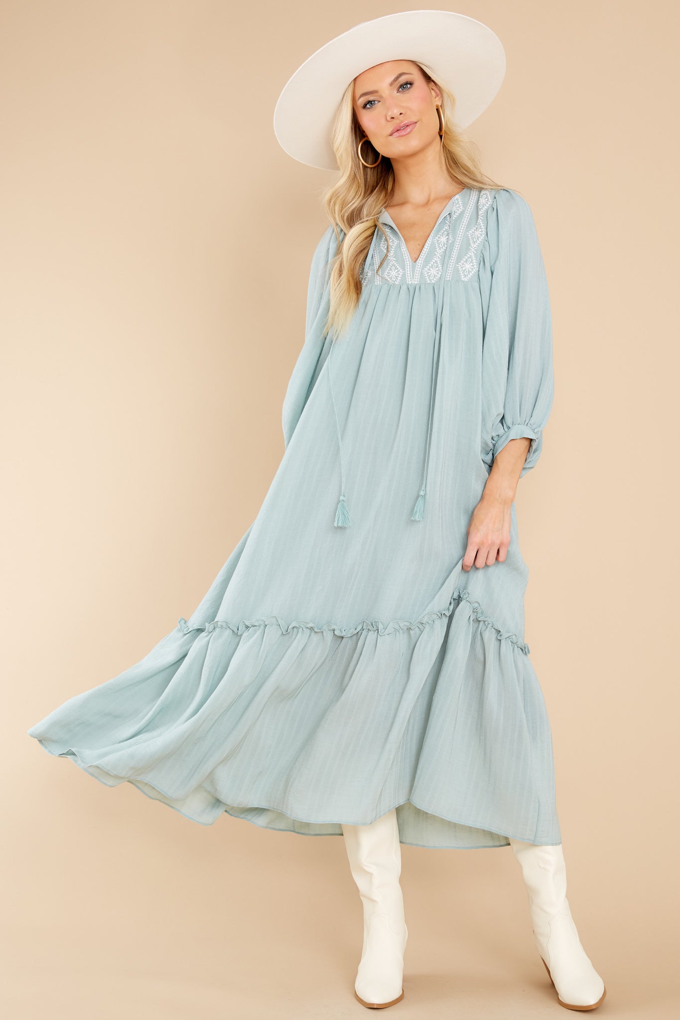 Beautiful Belle Sage Midi Dress