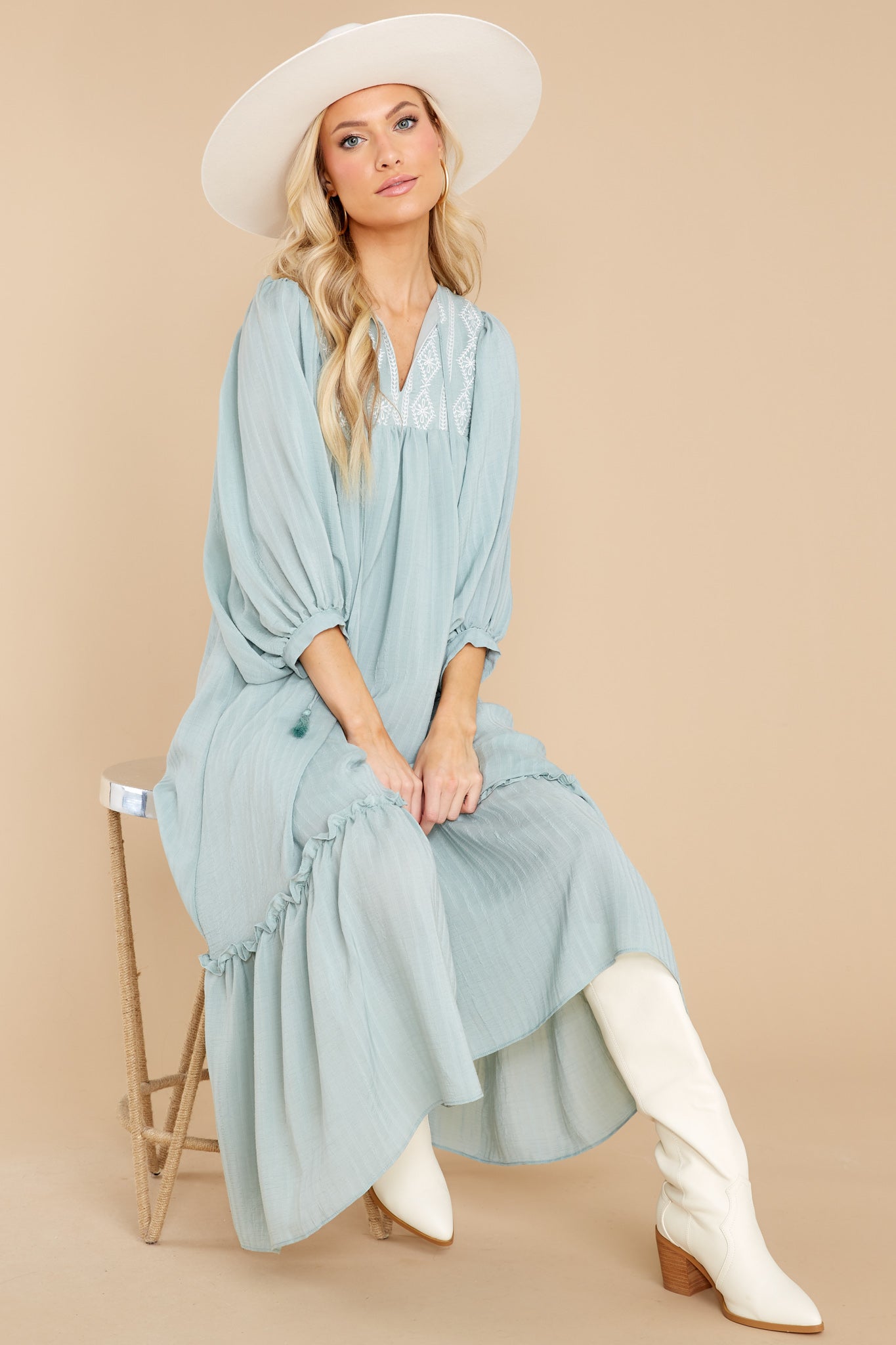 Beautiful Belle Sage Midi Dress
