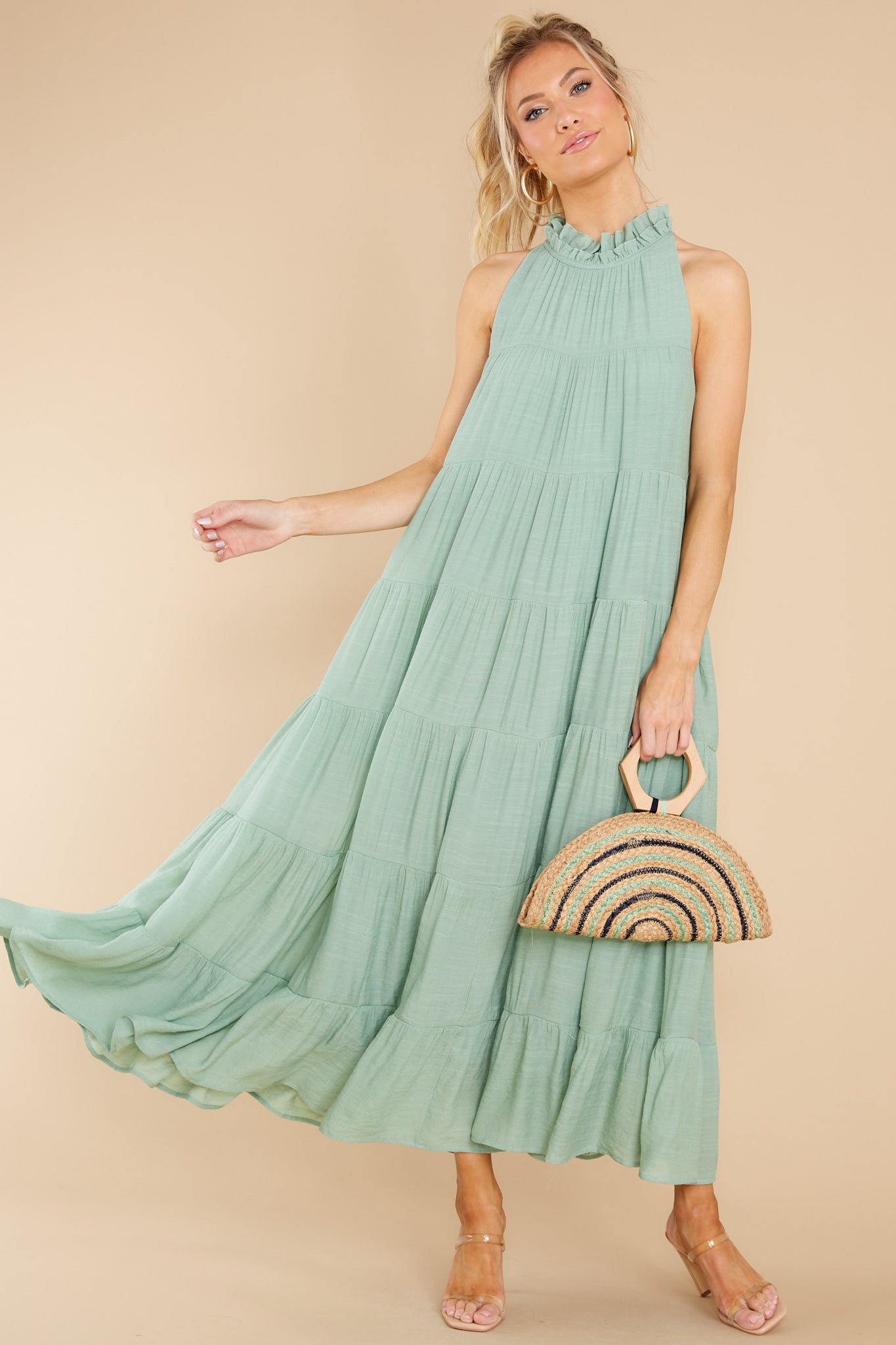 Take Me Dancing Sage Maxi Dress