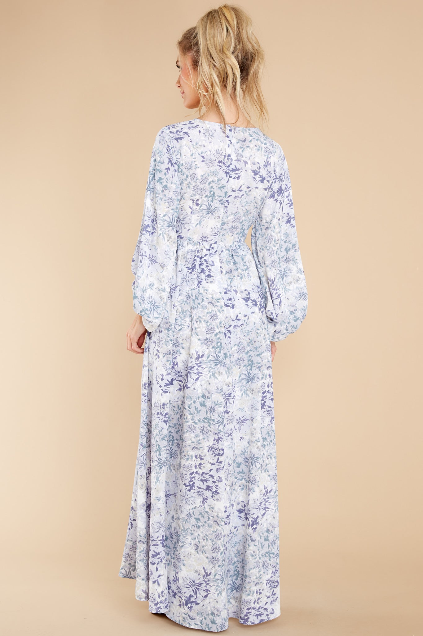 Take Me To Brunch Blue Floral Maxi Dress