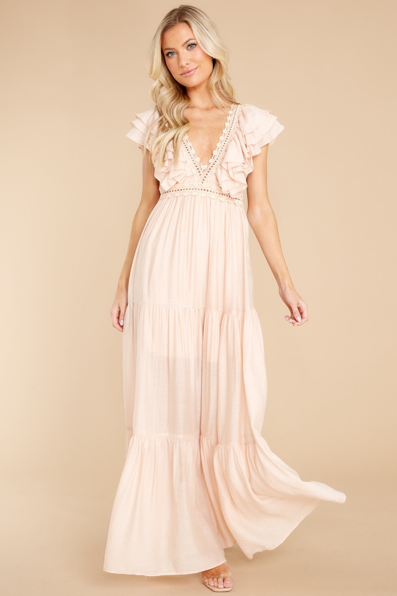 You Make It Better Light Blush Maxi Dress