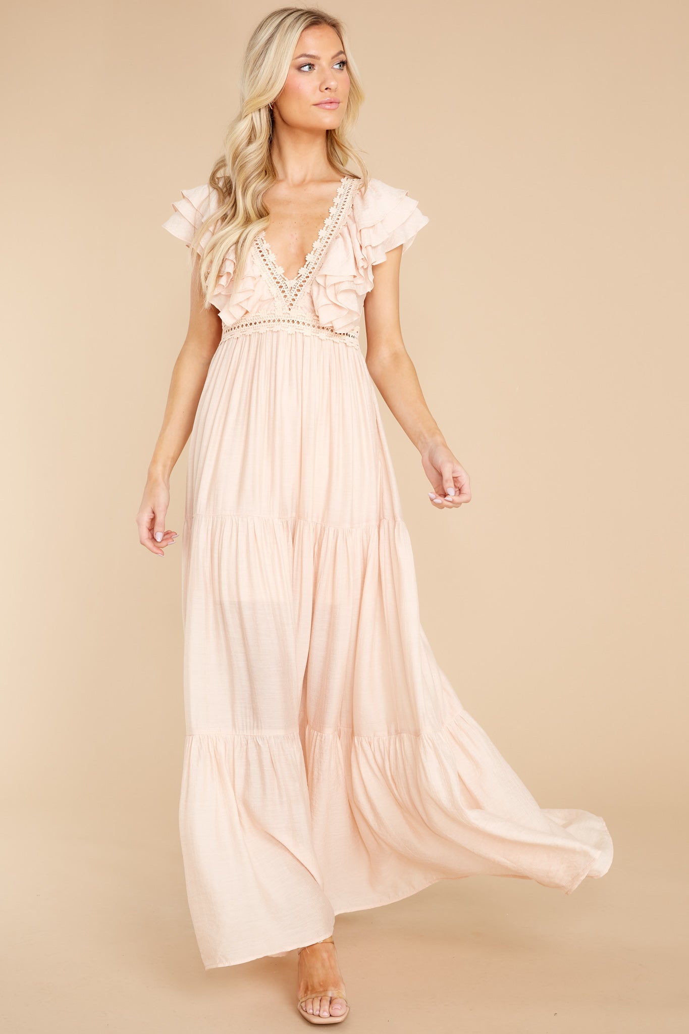 You Make It Better Light Blush Maxi Dress