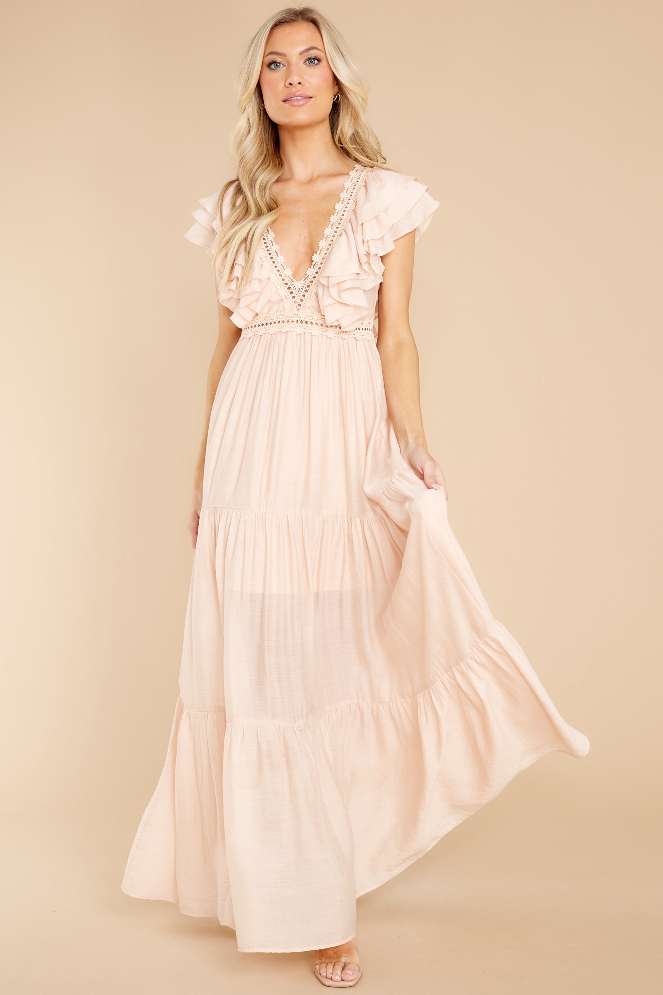 You Make It Better Light Blush Maxi Dress