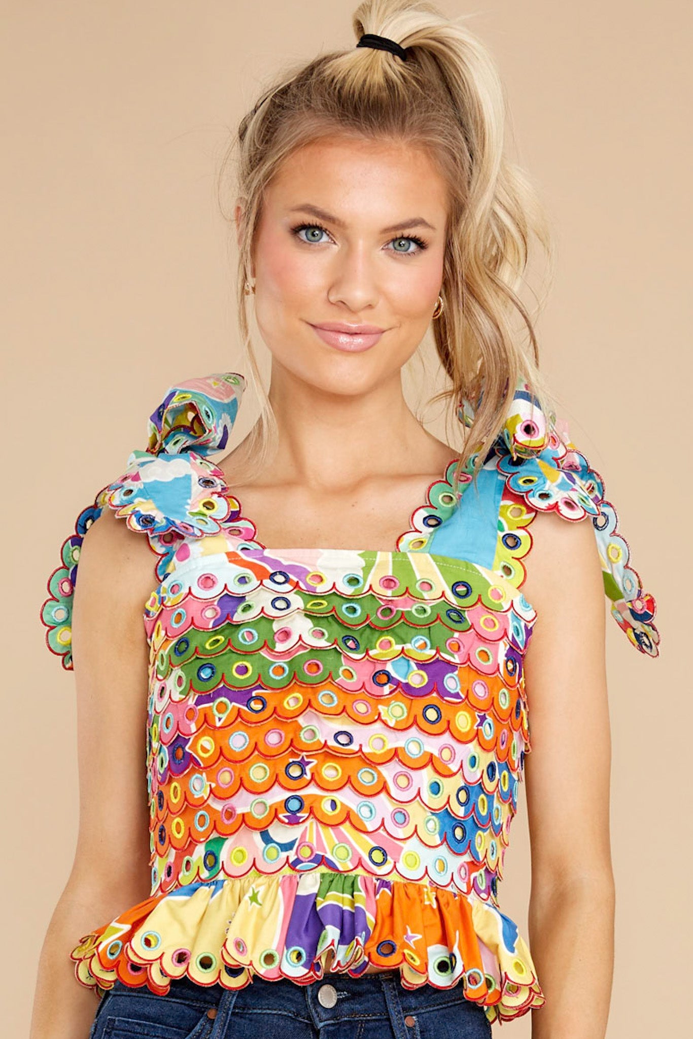 Maia Orange Multi Top