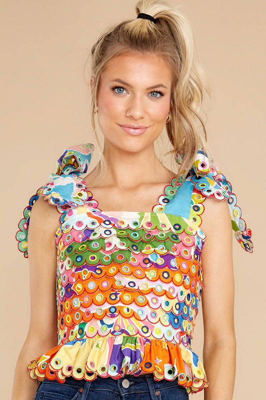 Maia Orange Multi Top
