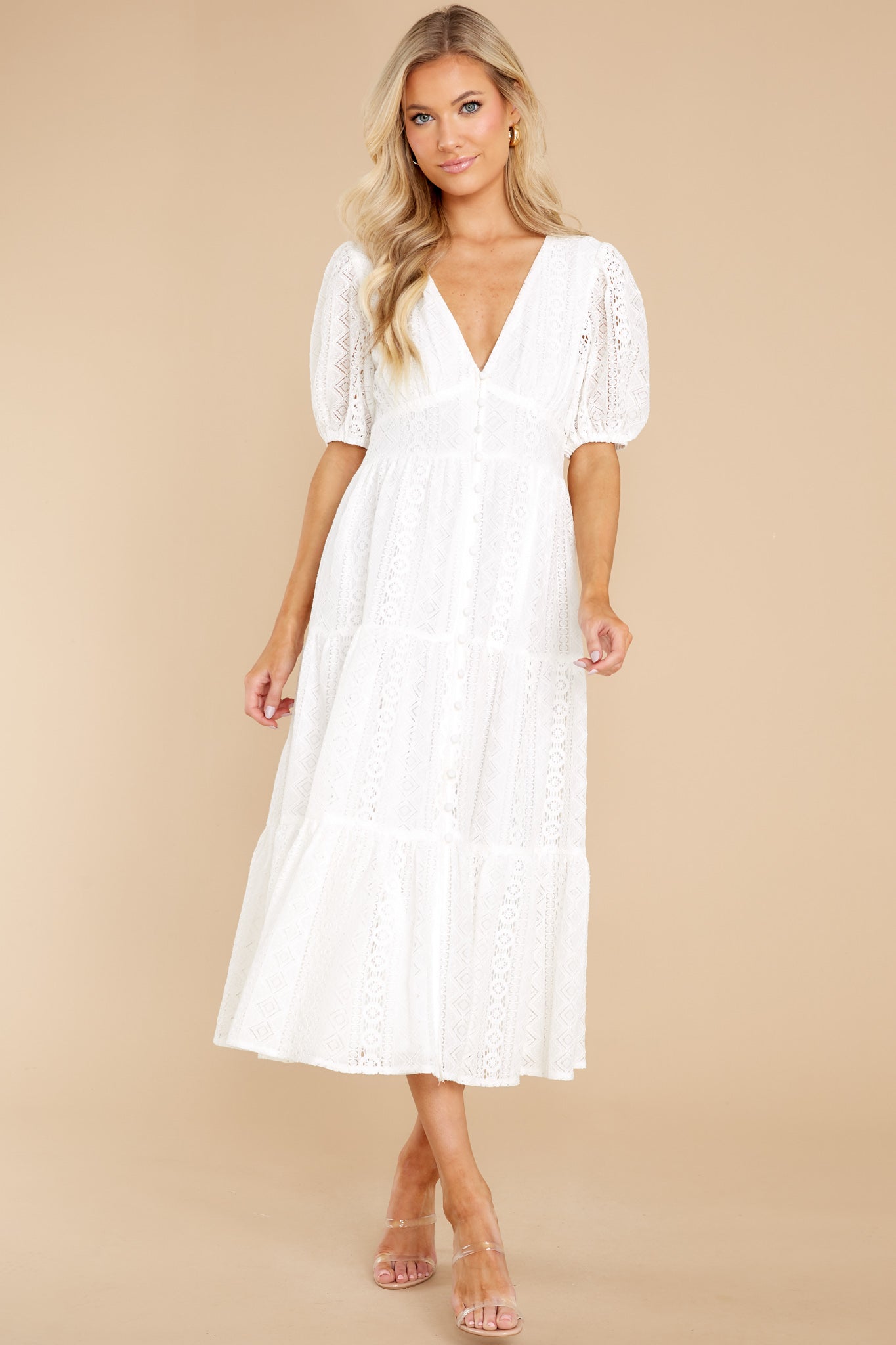 Love Like You White Lace Midi Dress