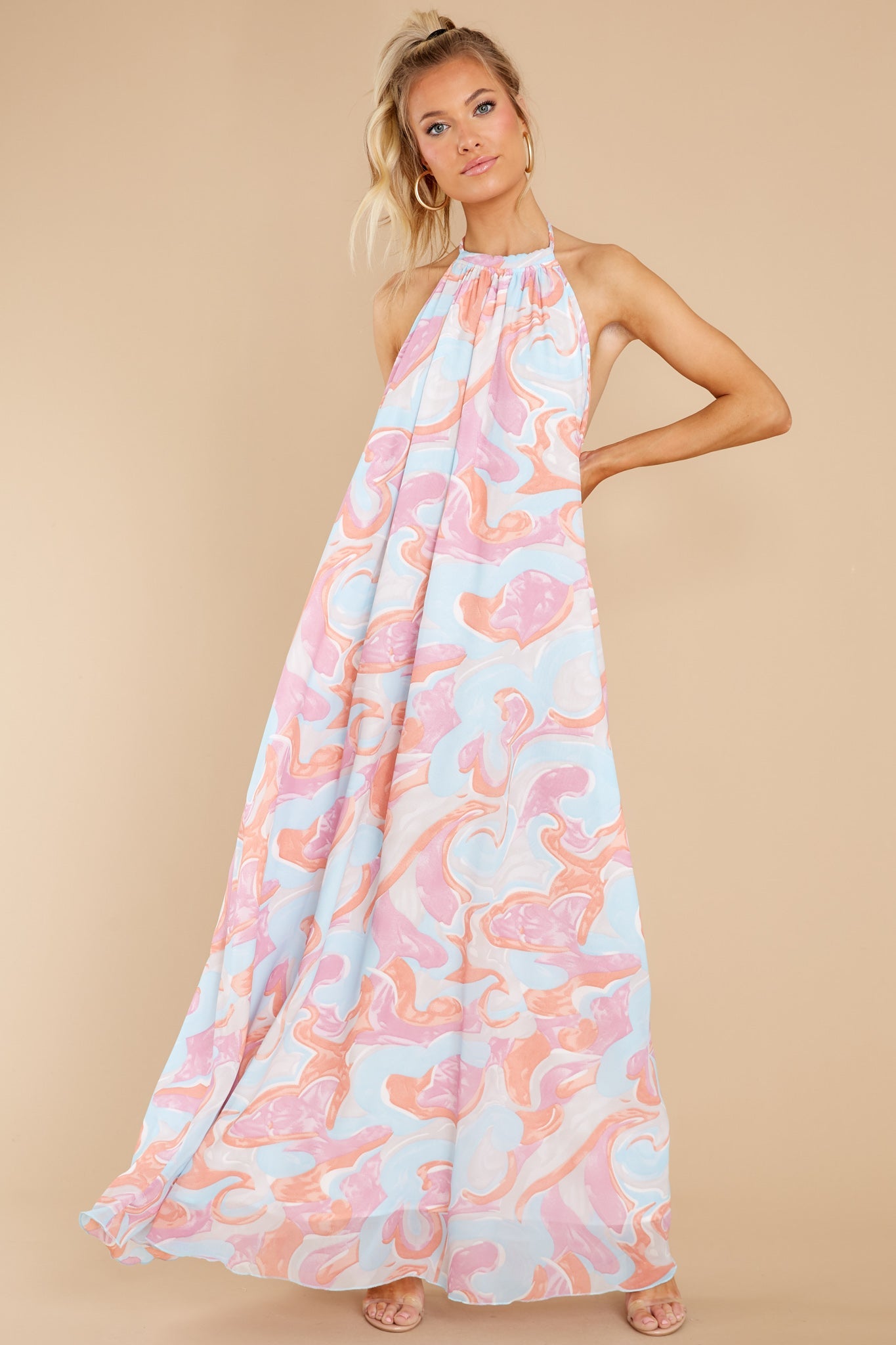 Magical Movements Blue Multi Print Maxi Dress
