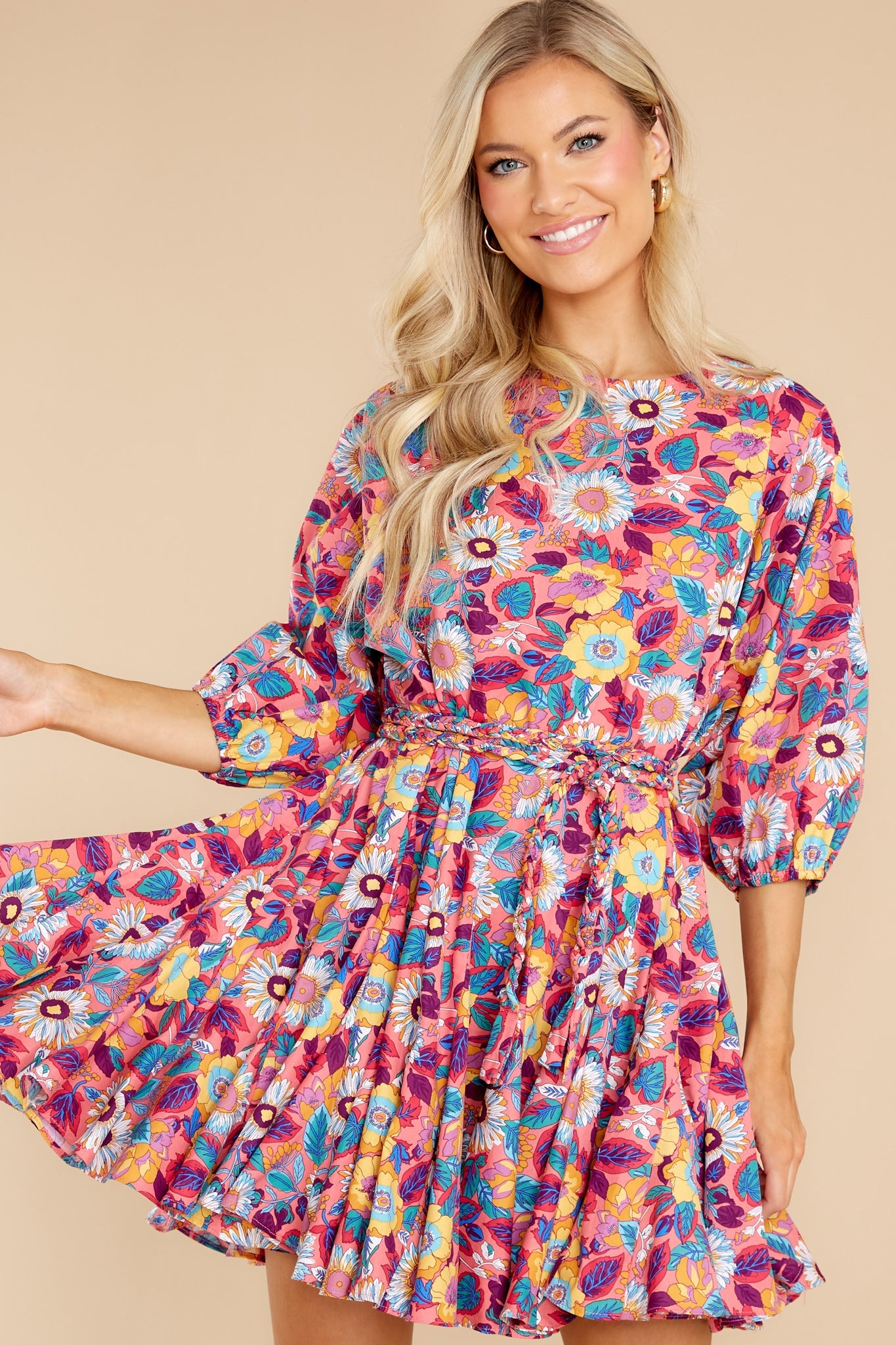 Bring Me Wildflowers Pink Floral Print Dress