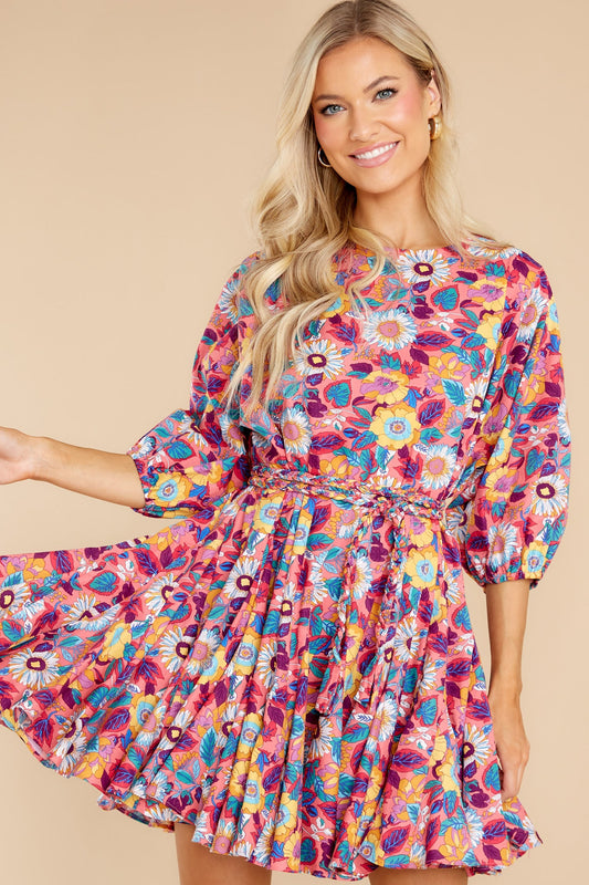 Bring Me Wildflowers Pink Floral Print Dress