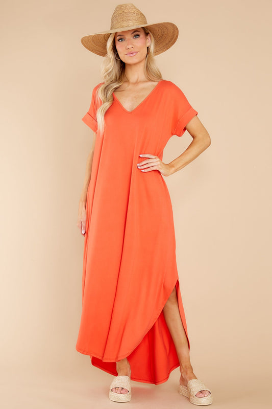 Always The Same Thing Coral Maxi Dress