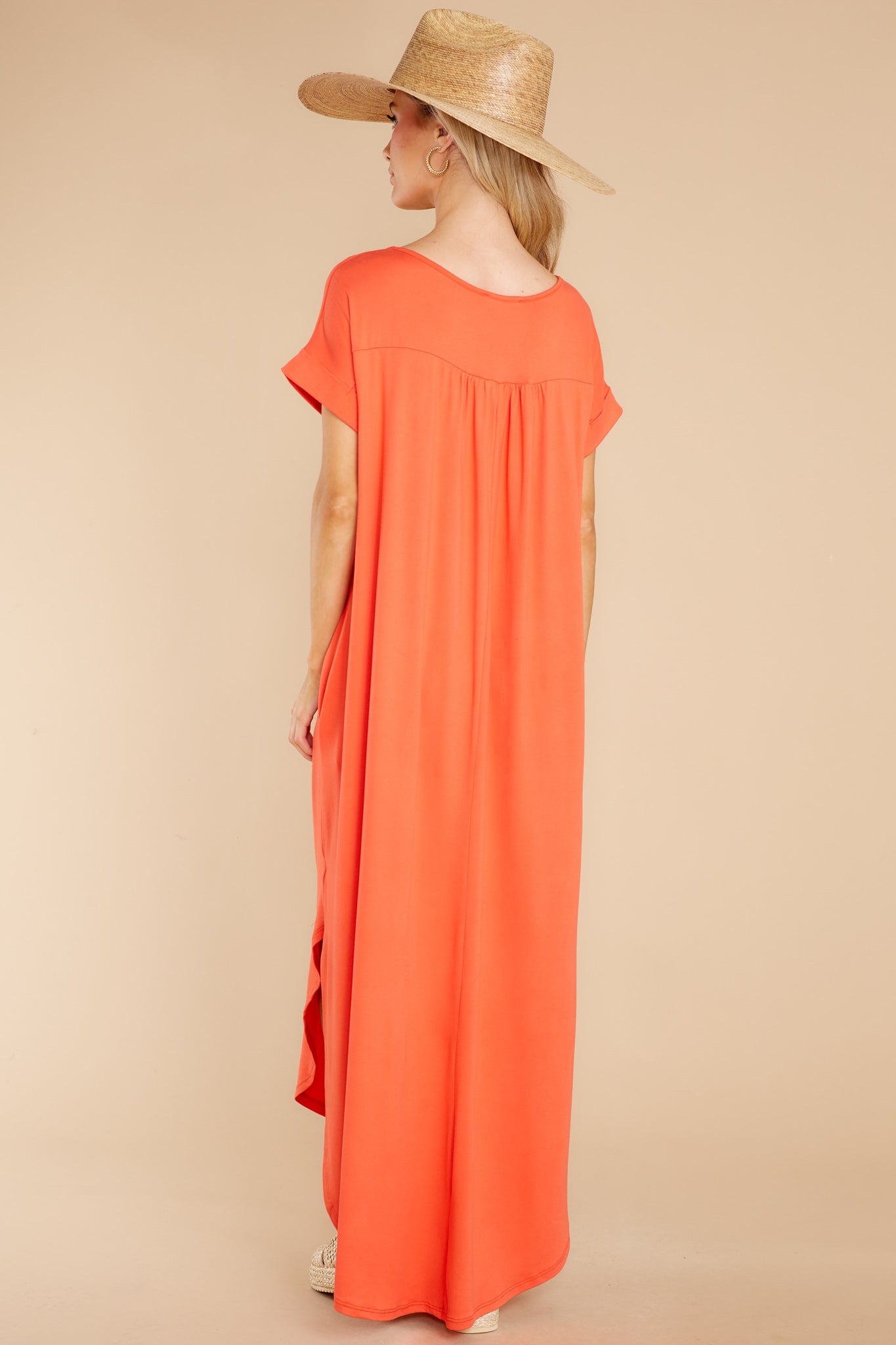 Always The Same Thing Coral Maxi Dress