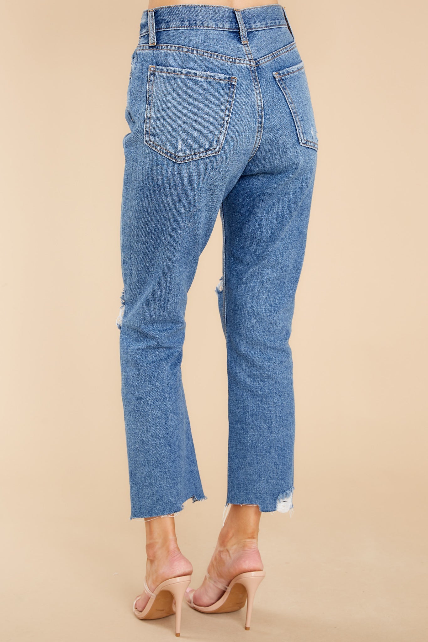 Heard A Rumor Medium Wash Distressed Mom Jeans