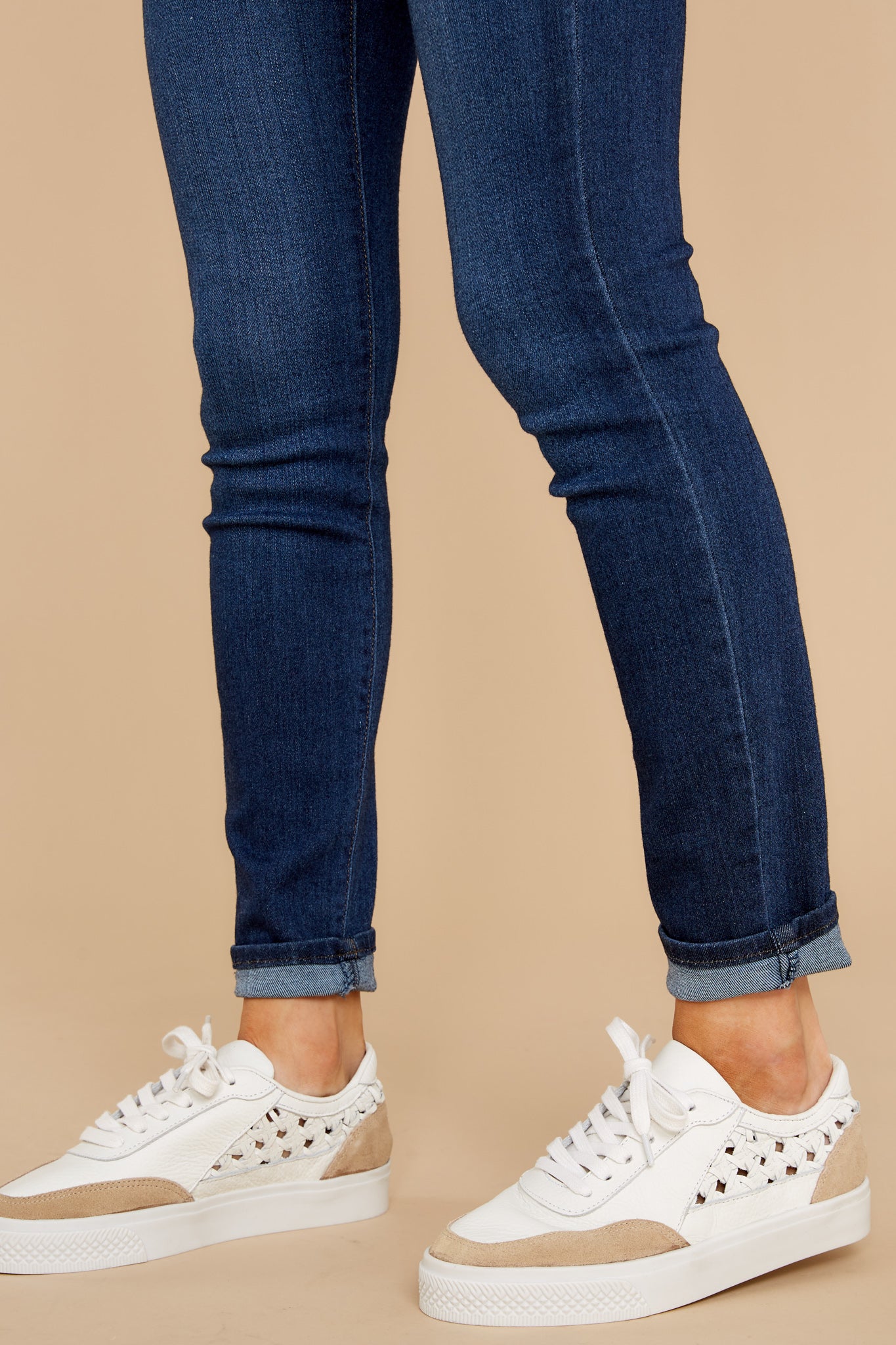 Belinda White Woven Leather Sneaker