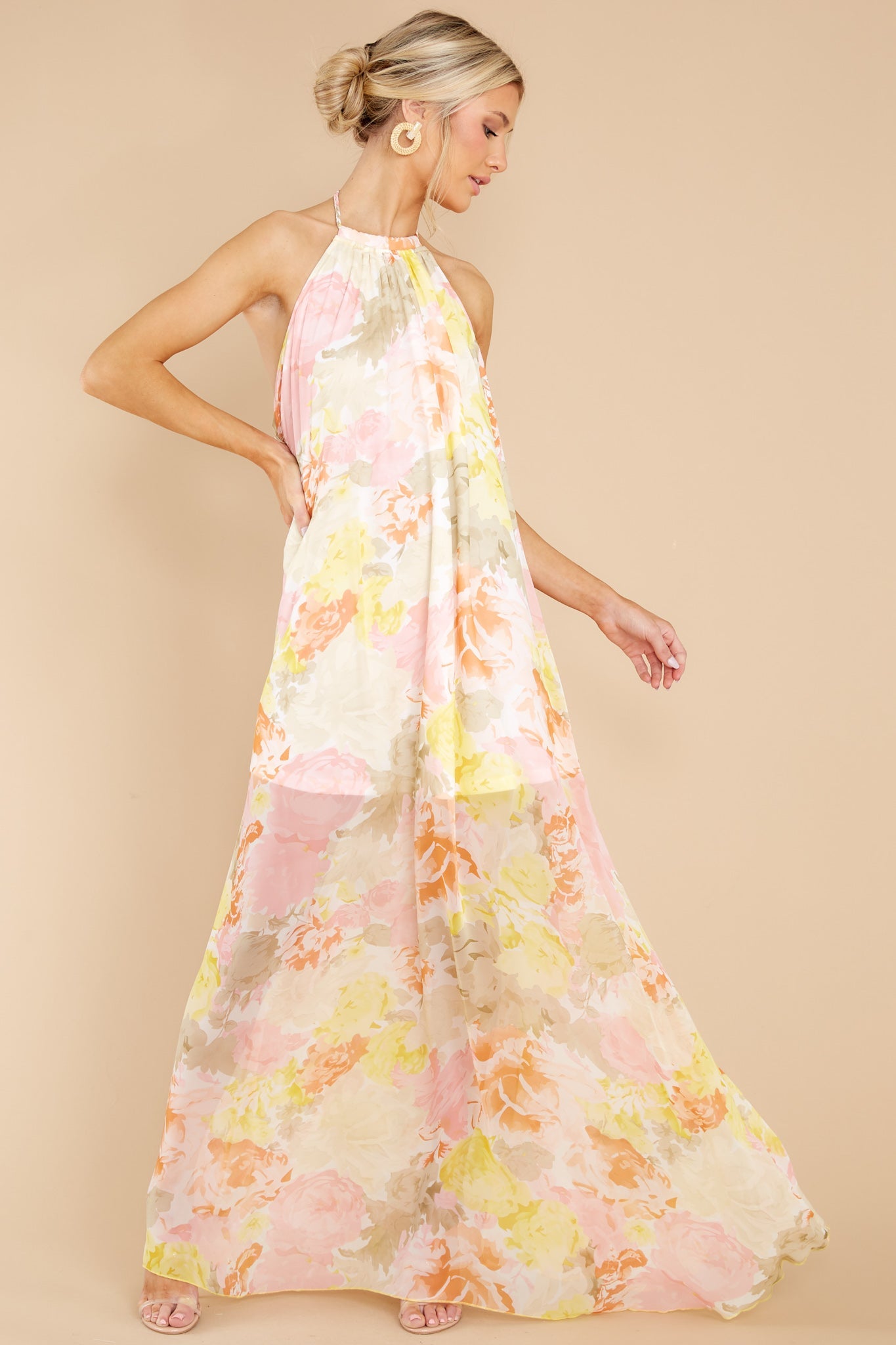 Cheerful Mornings Yellow Multi Floral Print Maxi Dress