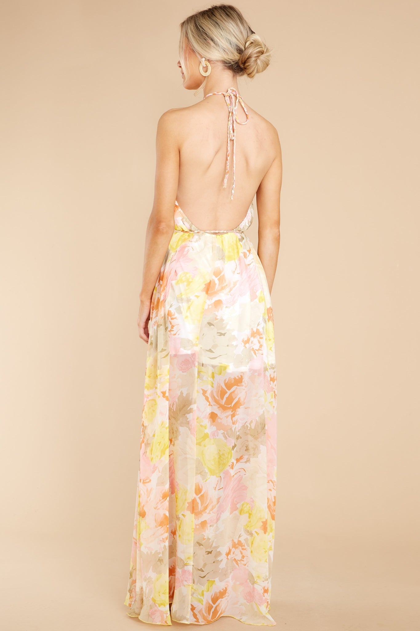Cheerful Mornings Yellow Multi Floral Print Maxi Dress
