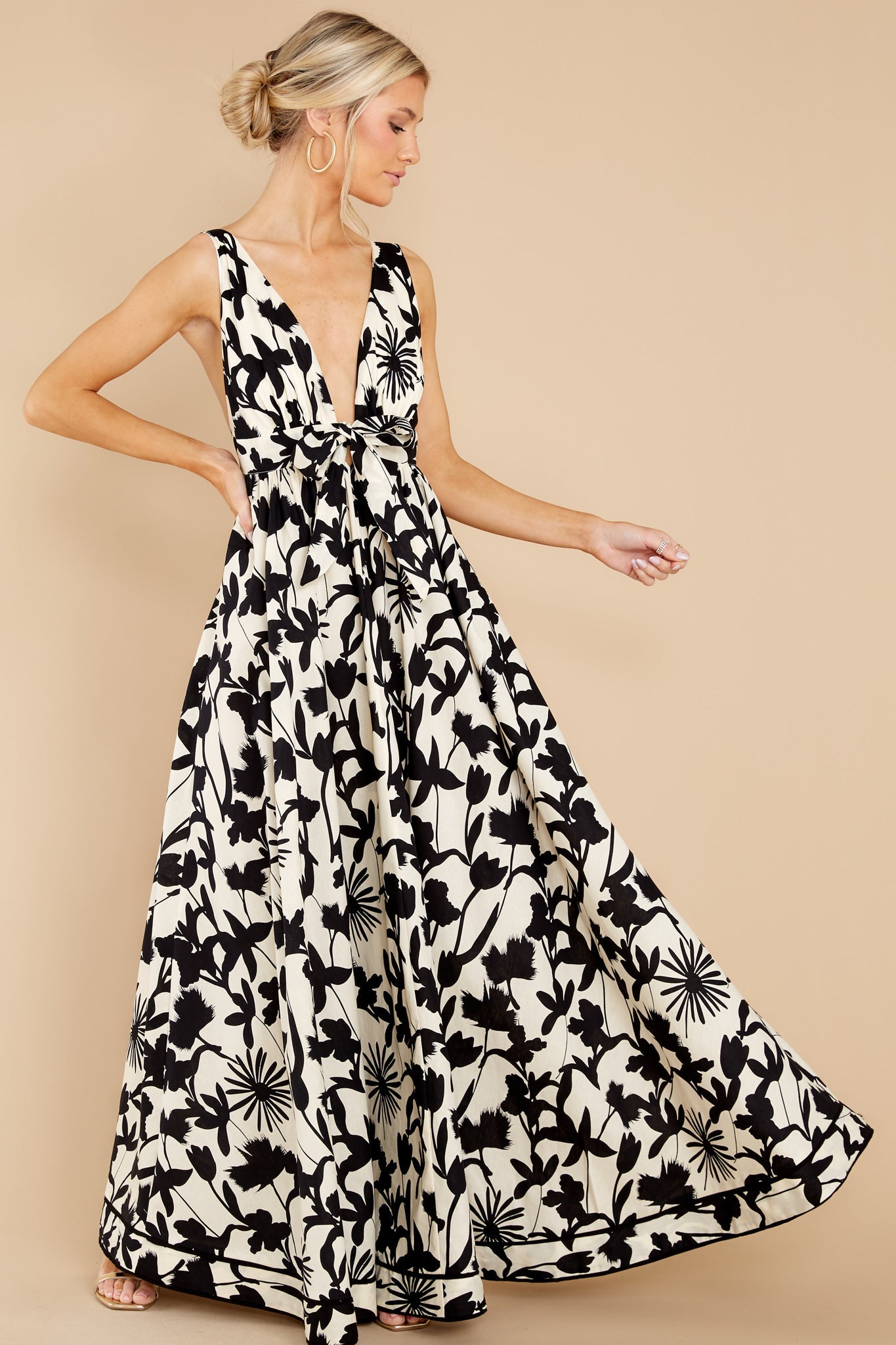 Subtly Sweet Black Multi Print Maxi Dress