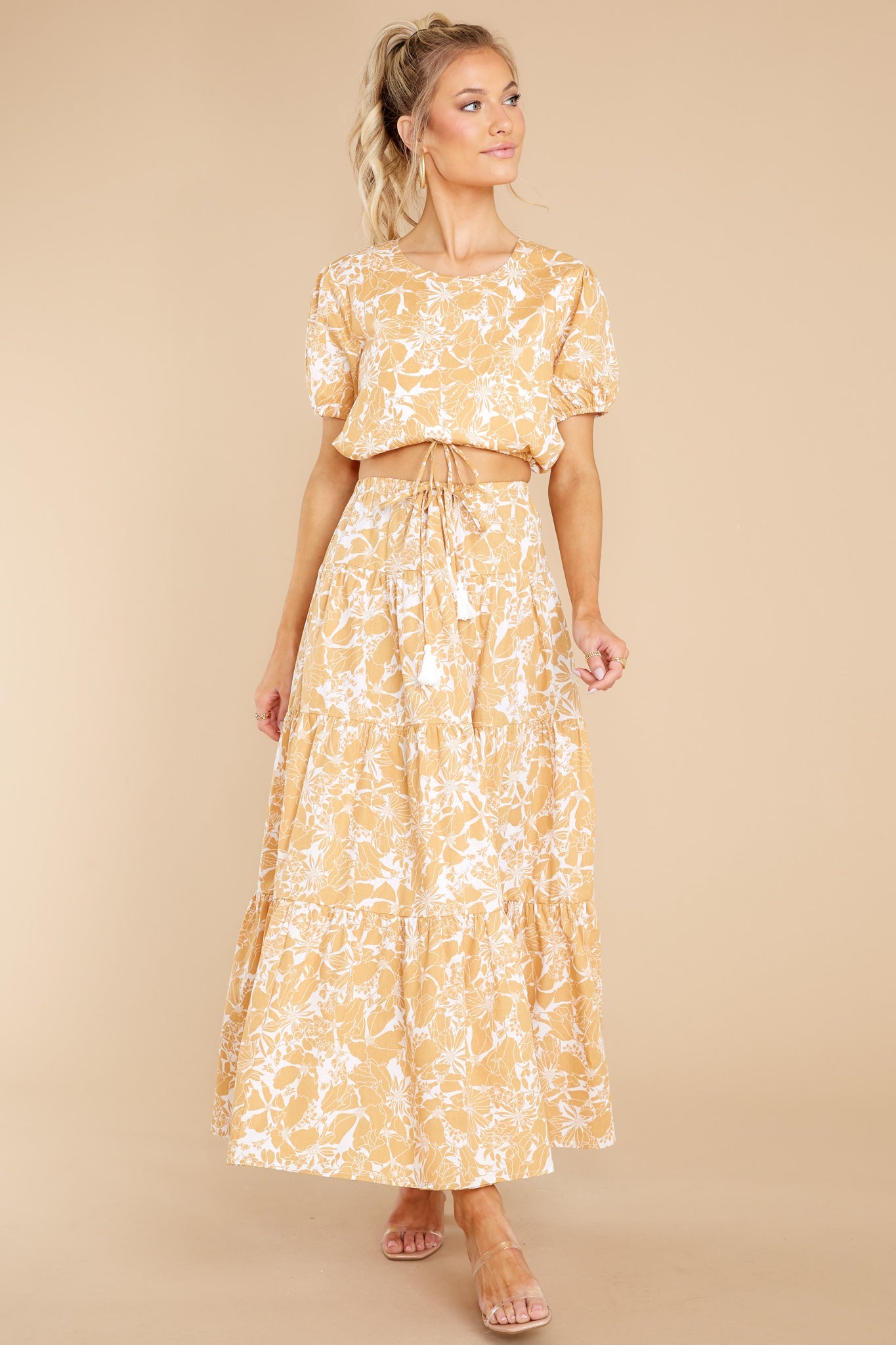Just Can't Refuse White And Yellow Floral Print Top