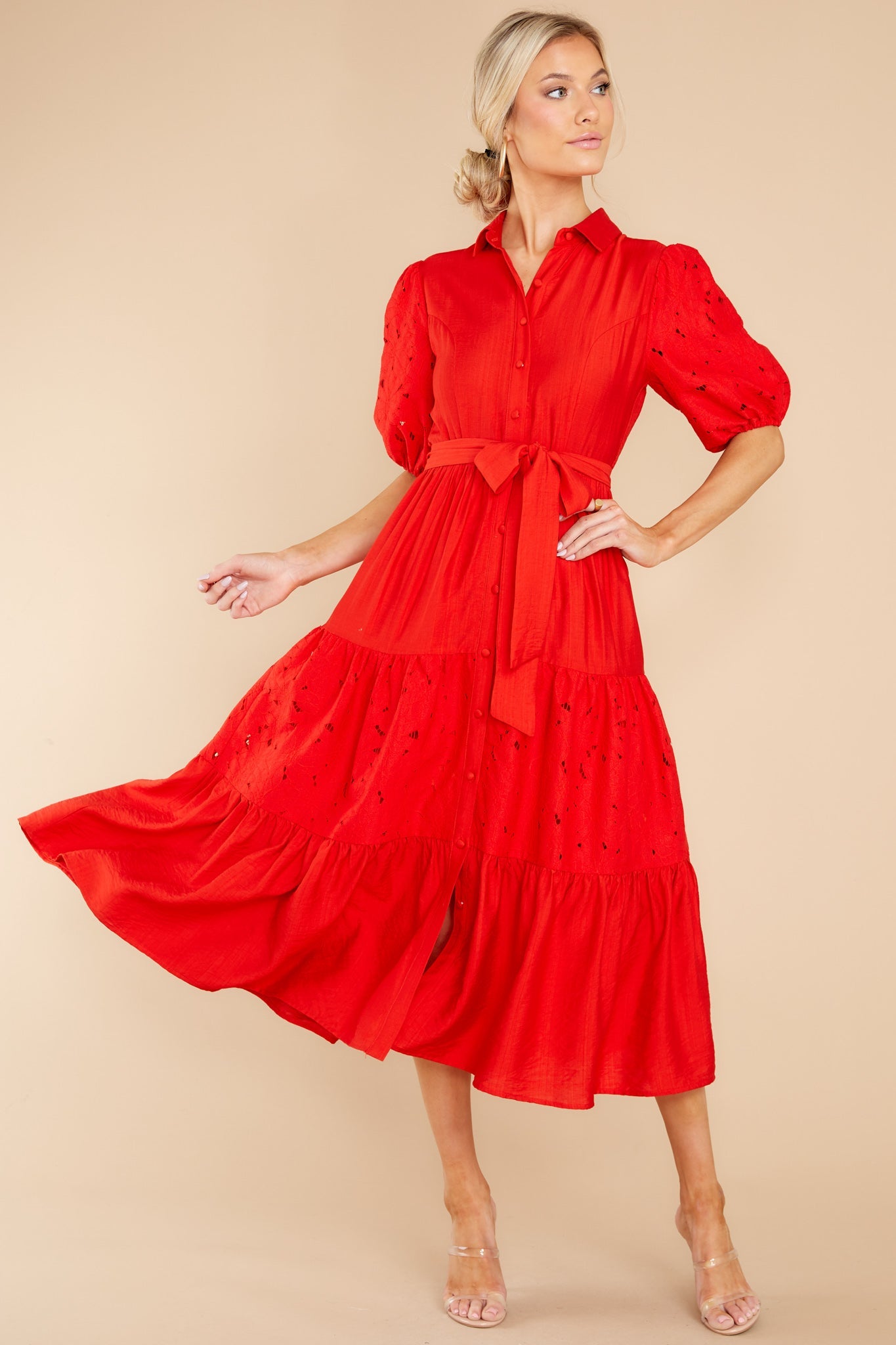 Win Their Hearts Red Midi Dress