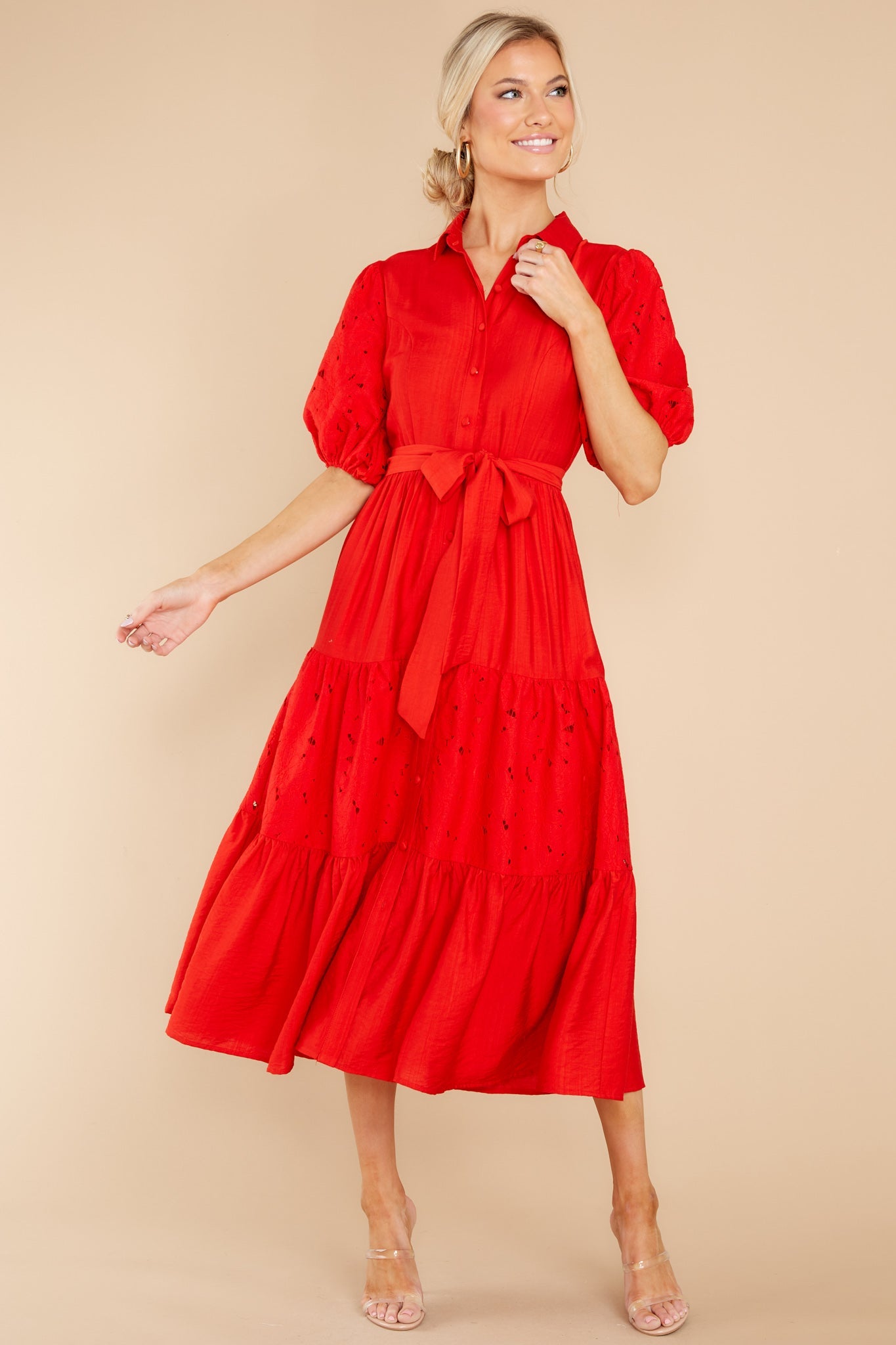 Win Their Hearts Red Midi Dress