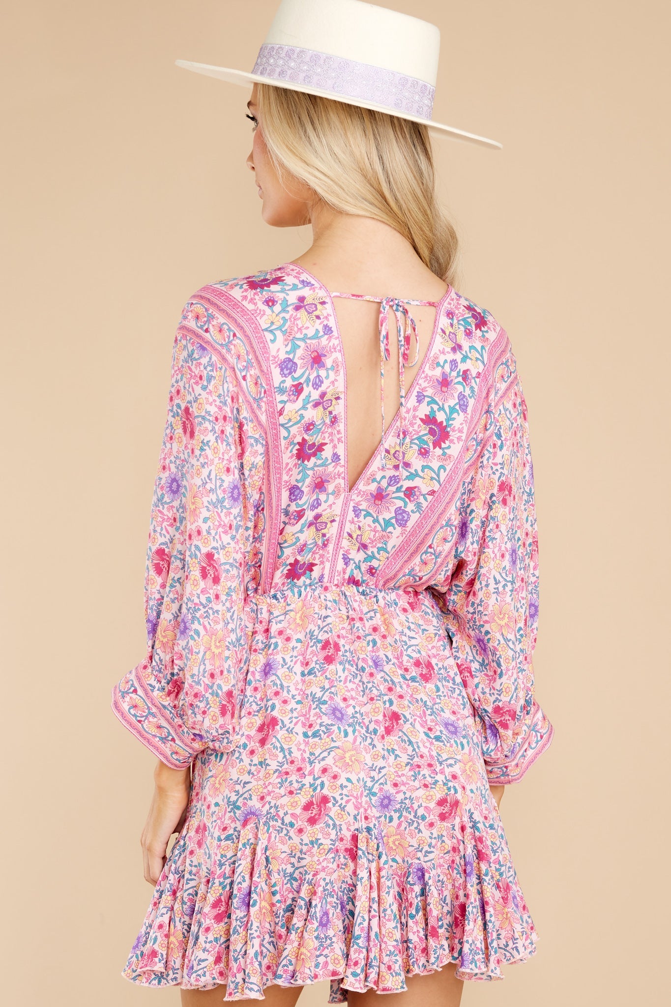 Love Blossoms Pink Floral Print Dress