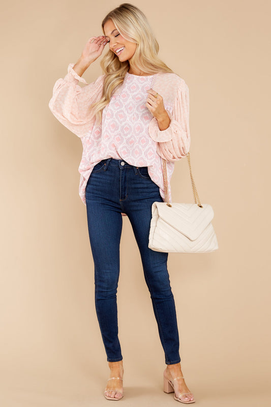 Be With Me Pink Multi Print Top