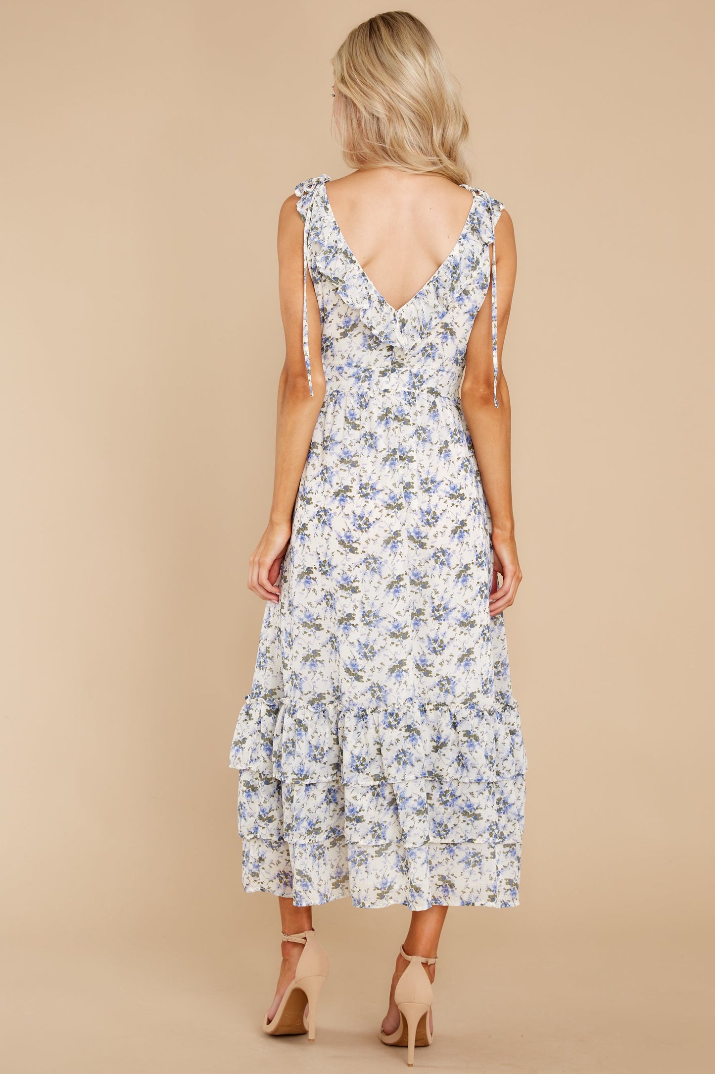 You Mean Everything Blue And White Floral Print Maxi Dress