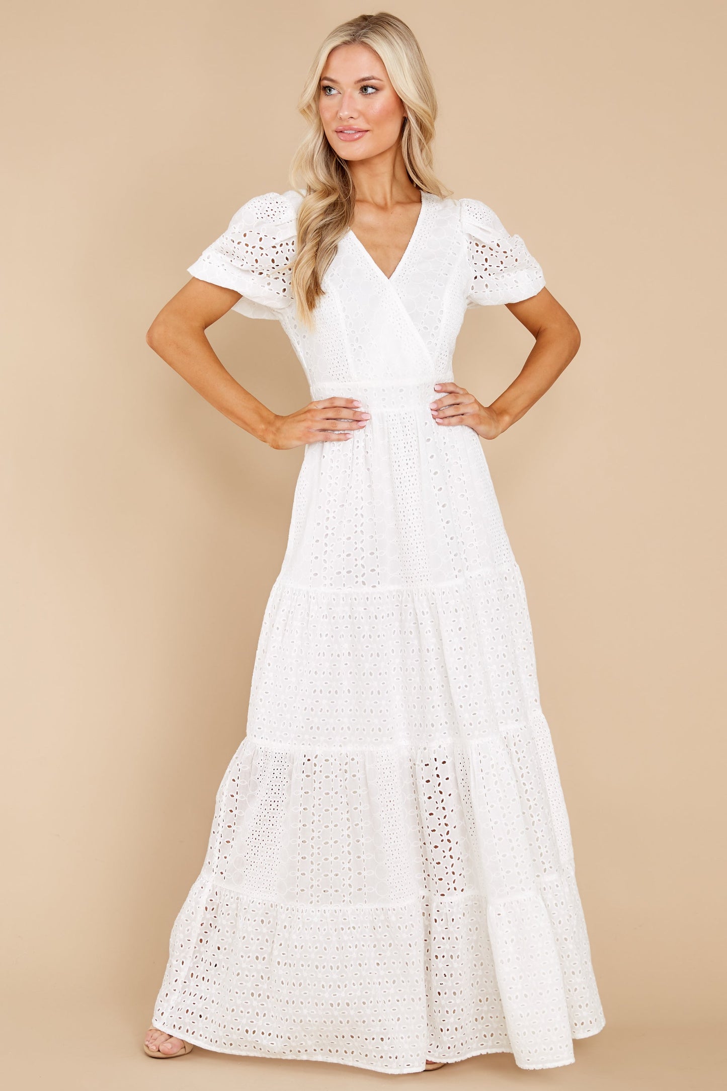 Hopelessly Yours White Eyelet Maxi Dress