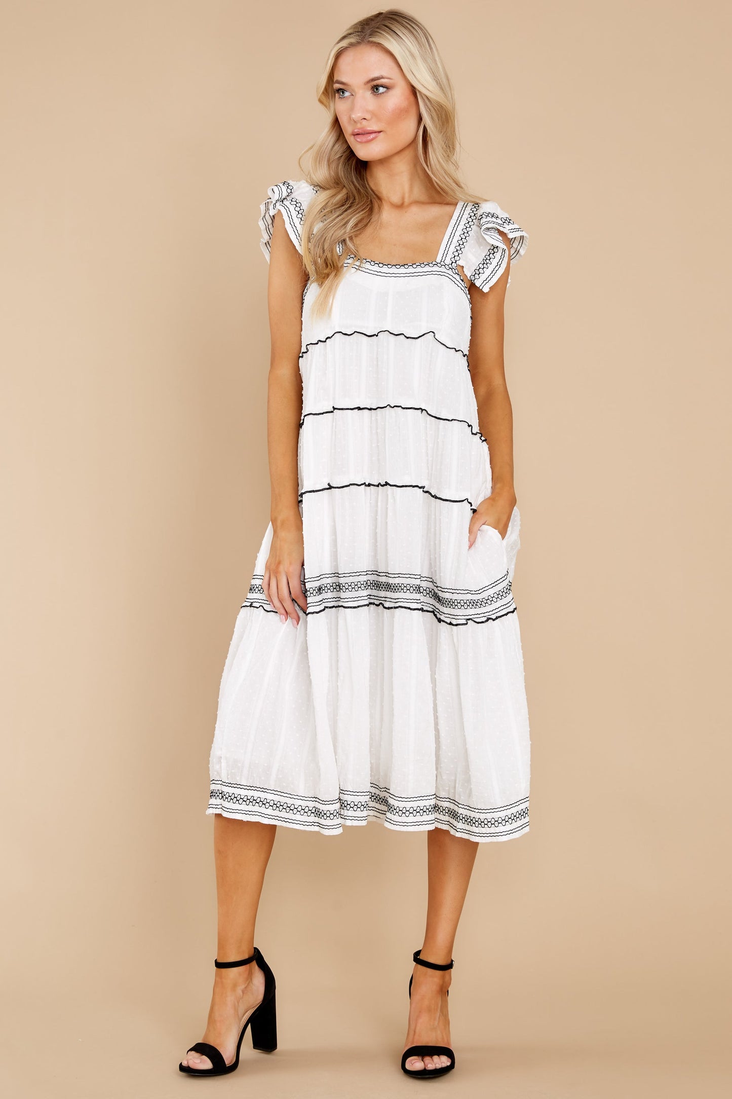 Pop The Question White Midi Dress