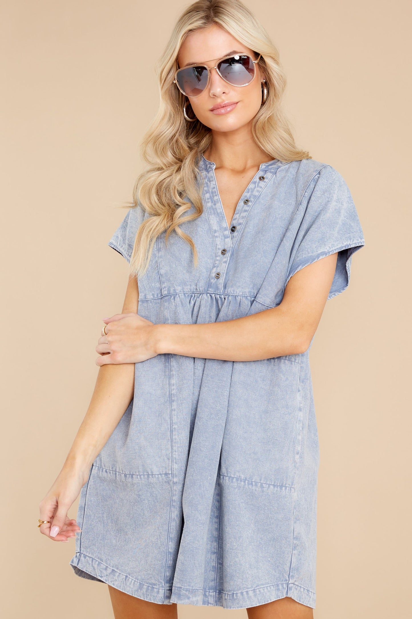 Something To See Denim Blue Dress