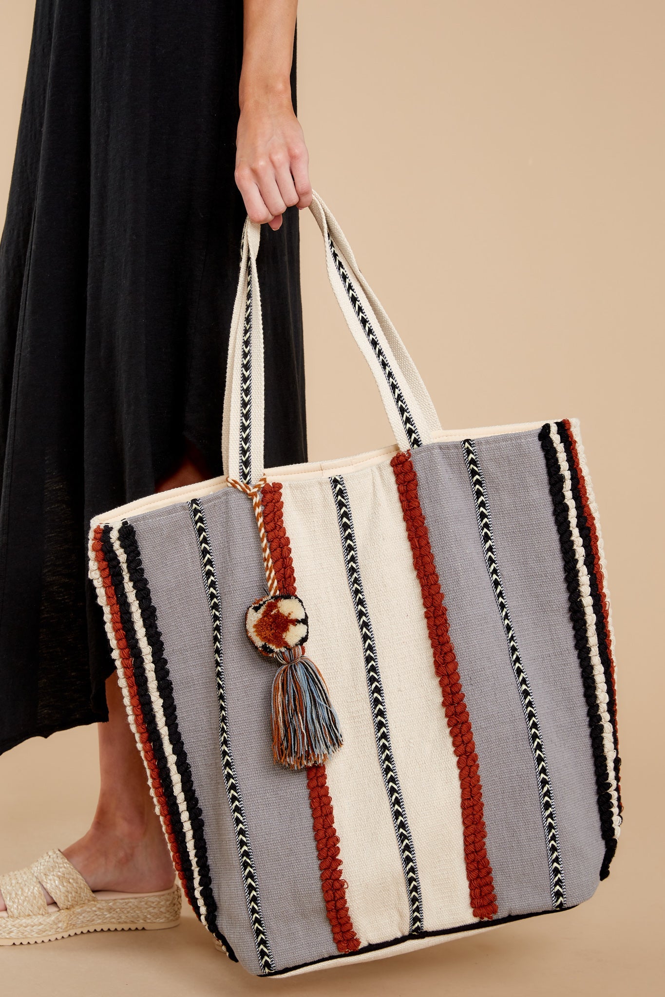 Exciting Times Grey Woven Bag
