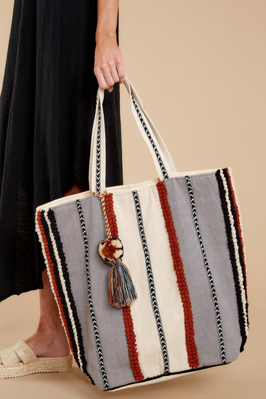 Exciting Times Grey Woven Bag
