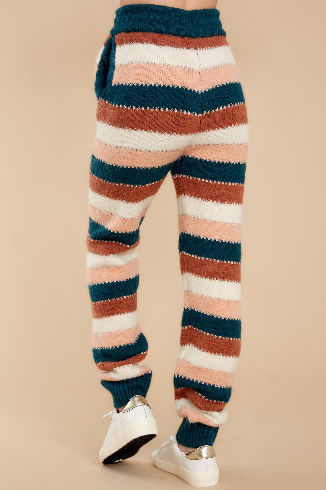 Run The Show Mocha Multi Stripe Joggers