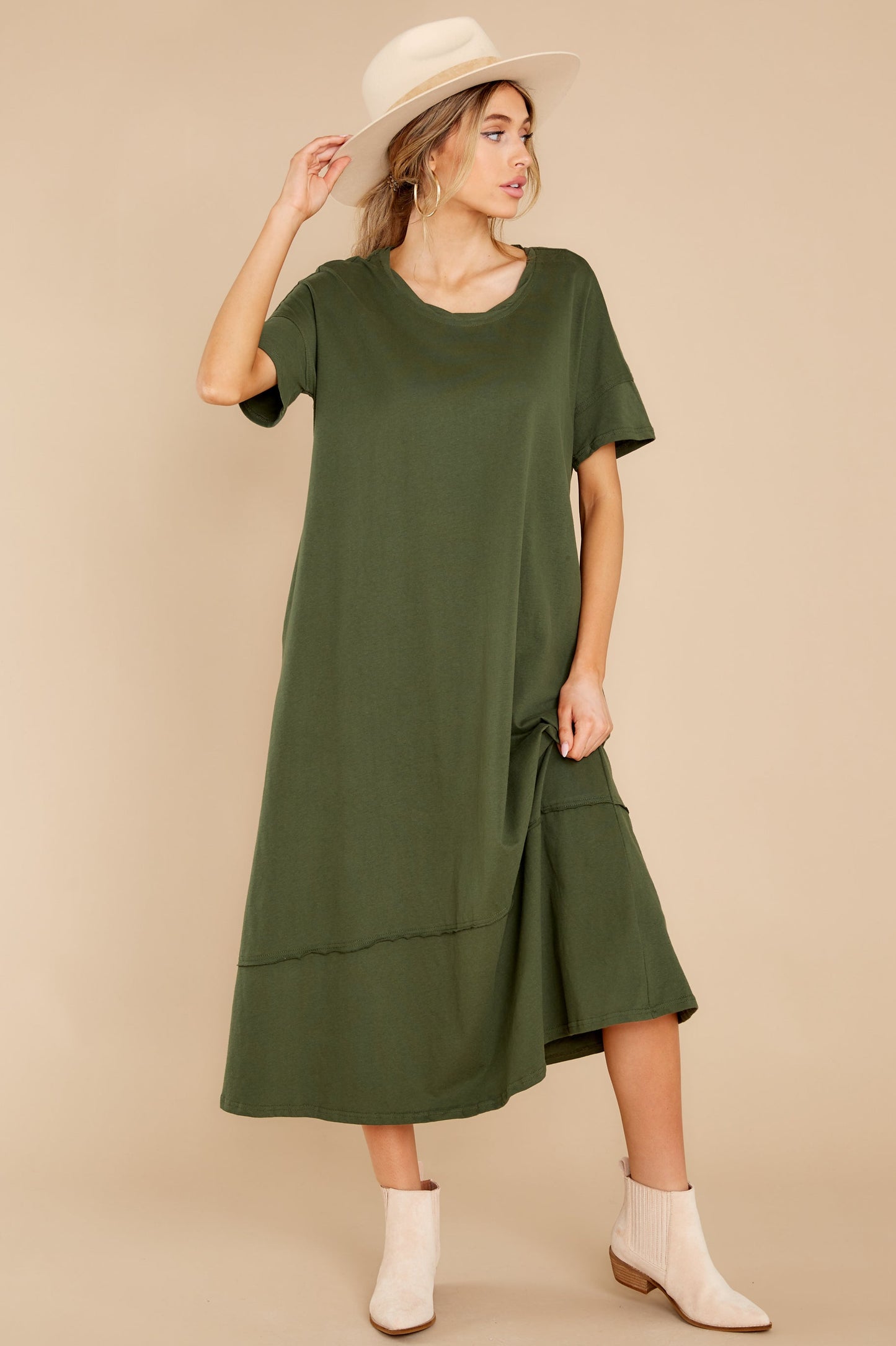 Highway Chaser Olive Green Maxi Dress