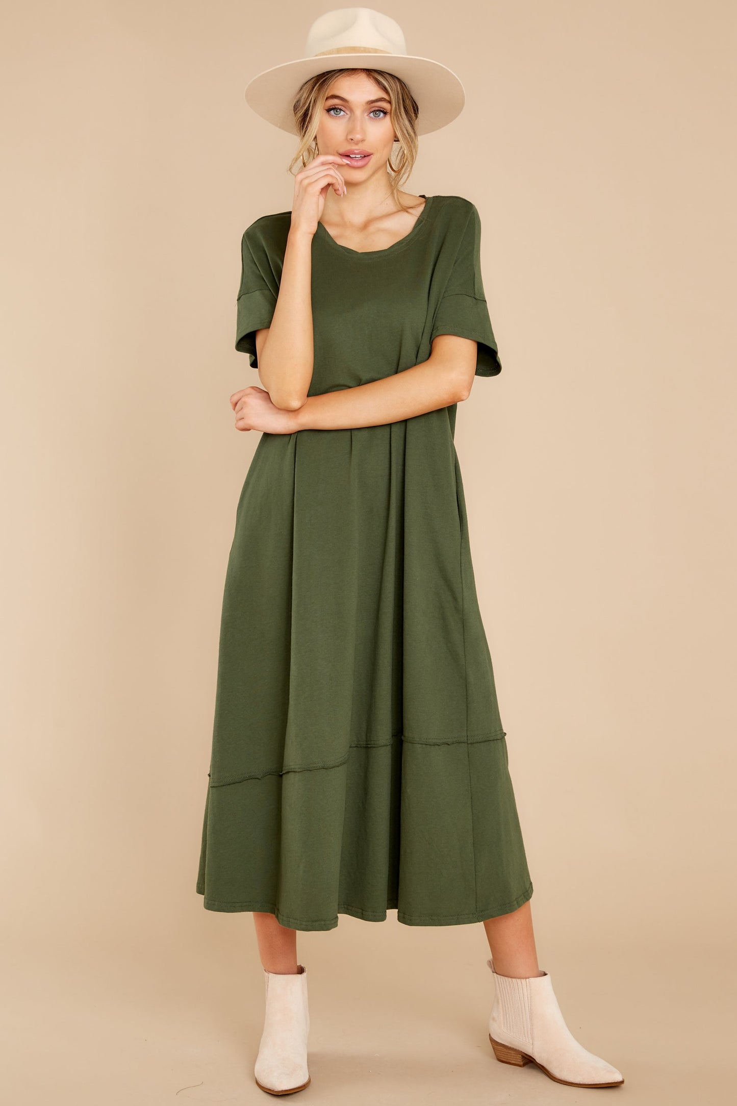 Highway Chaser Olive Green Maxi Dress