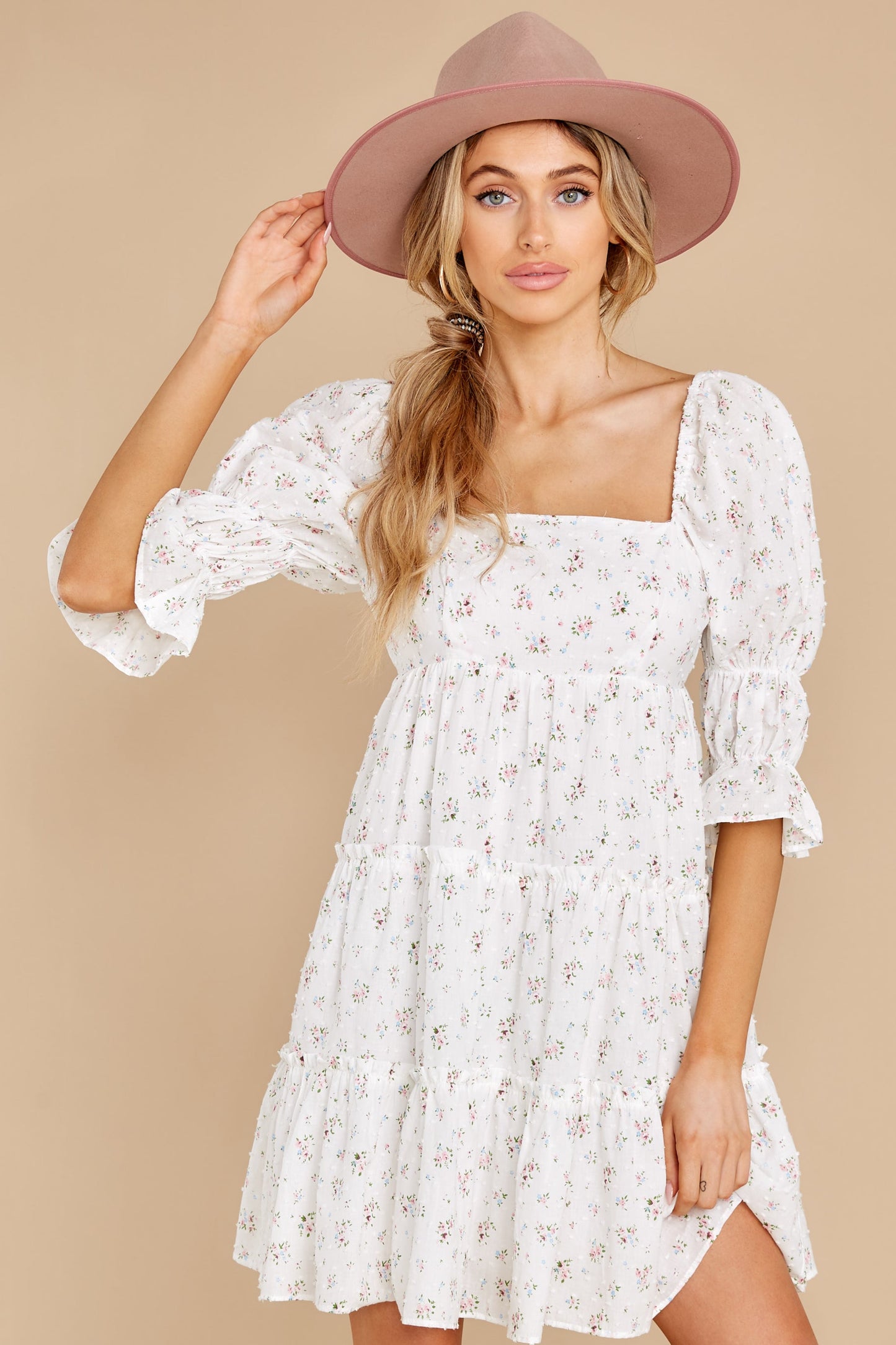 Genuine Smiles White Floral Print Dress