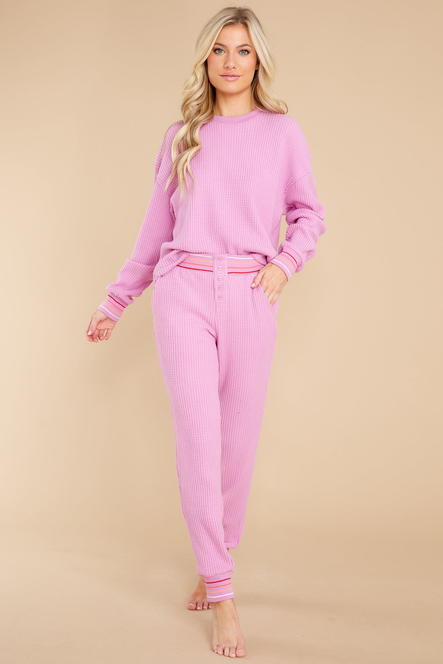 One To One Magenta Long Sleeve Top