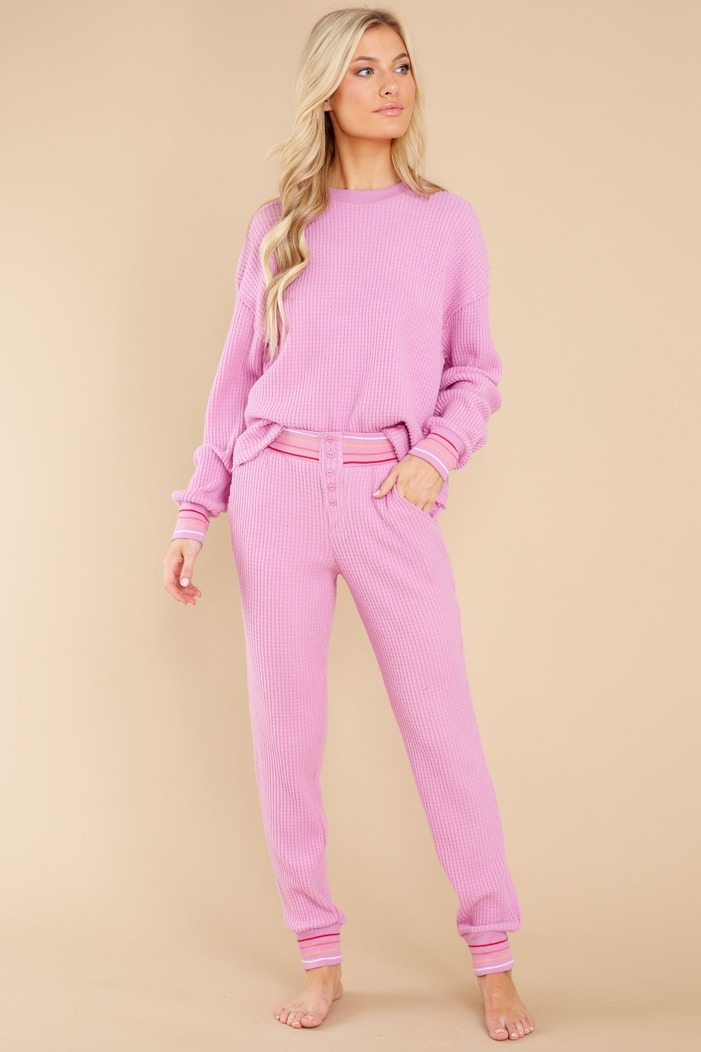 One To One Magenta Long Sleeve Top