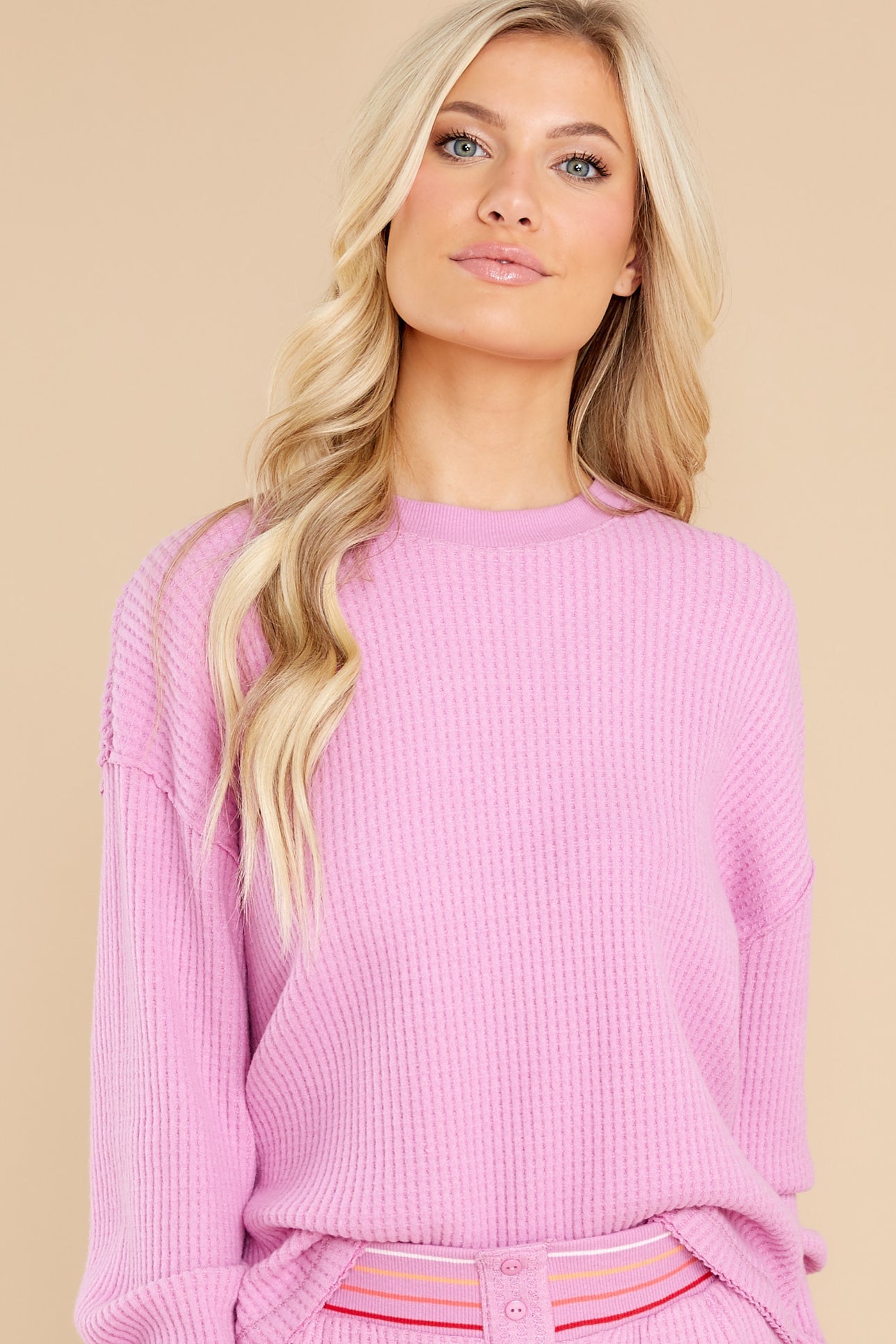 One To One Magenta Long Sleeve Top