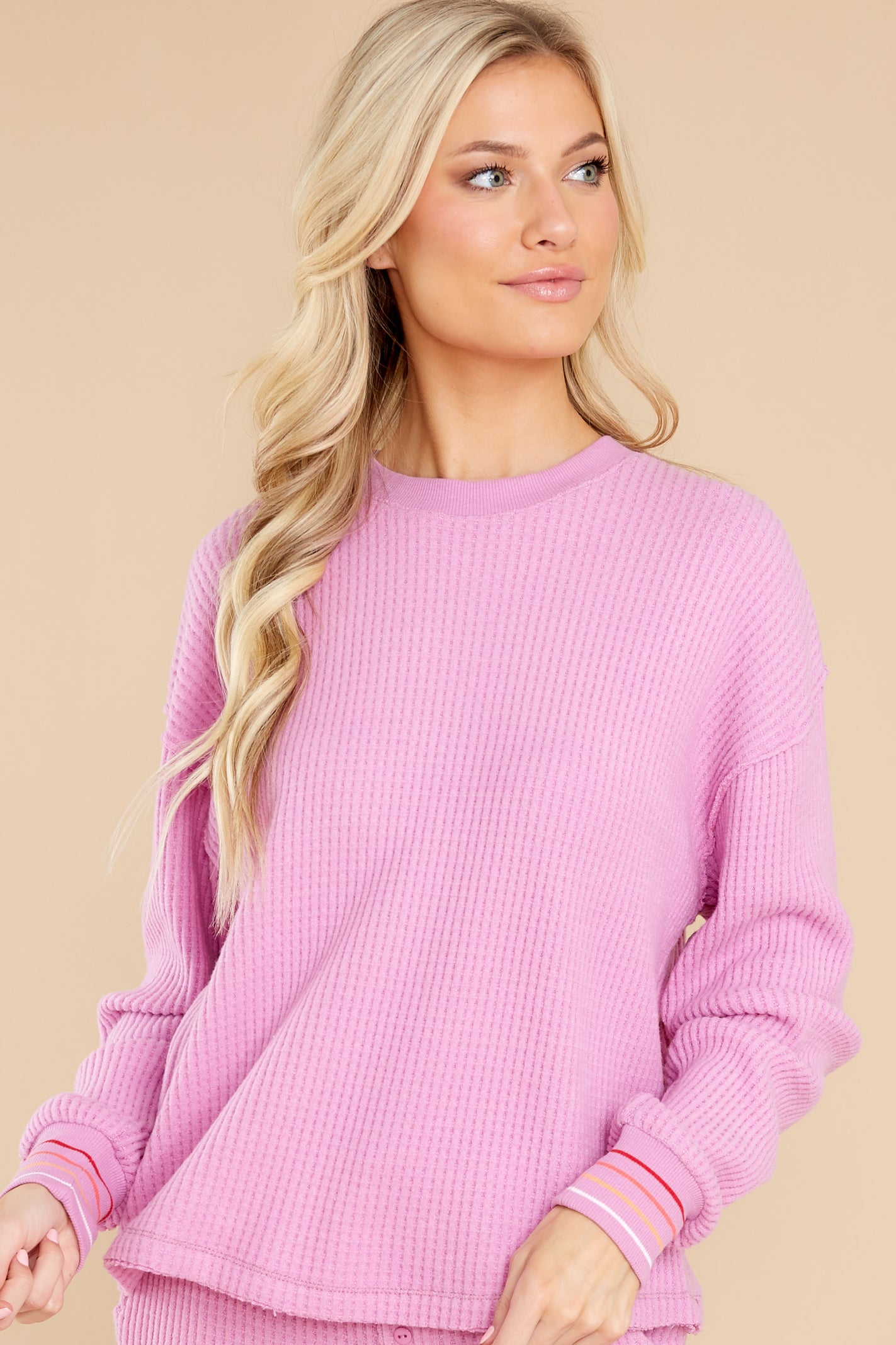 One To One Magenta Long Sleeve Top