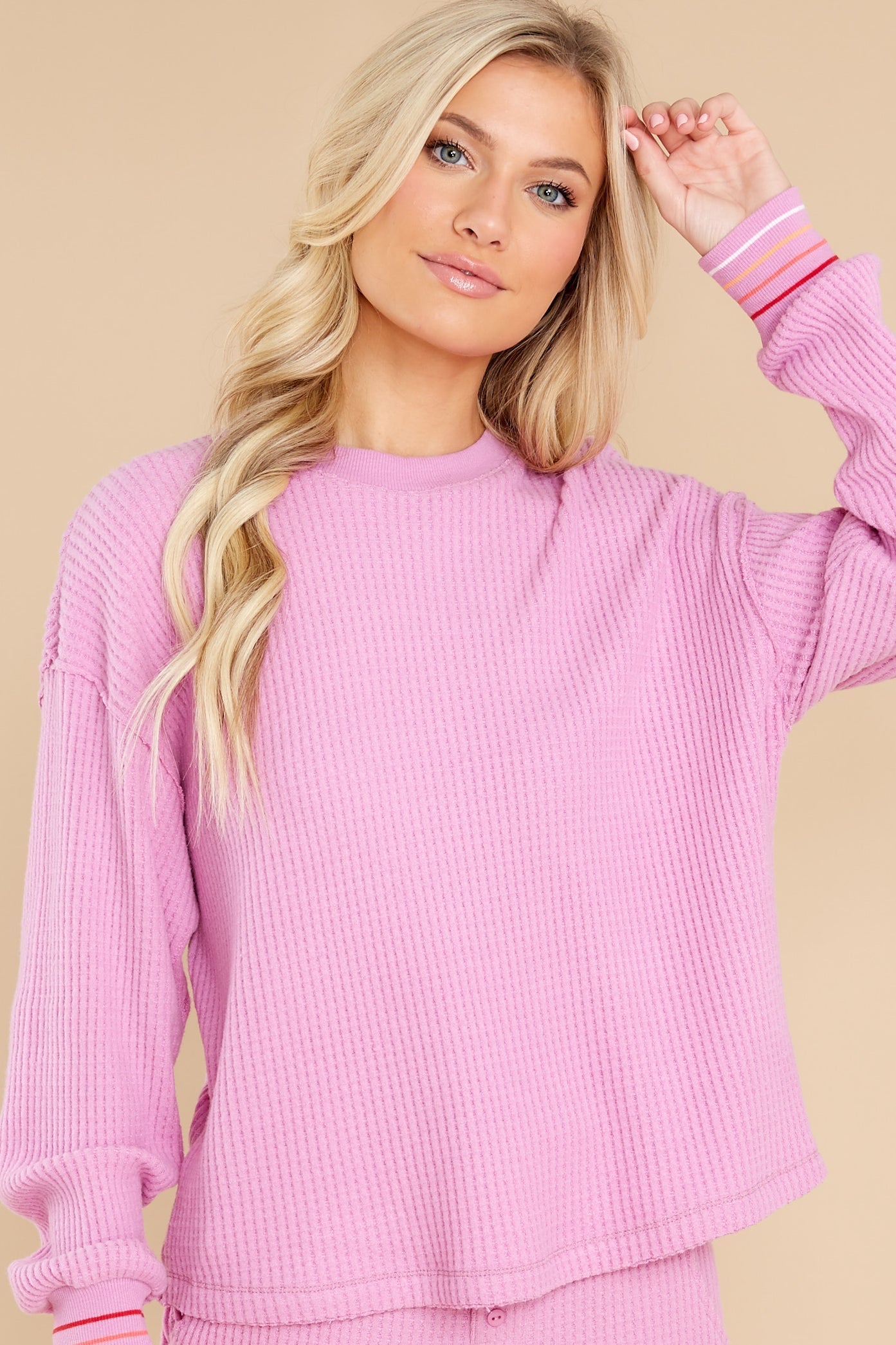 One To One Magenta Long Sleeve Top