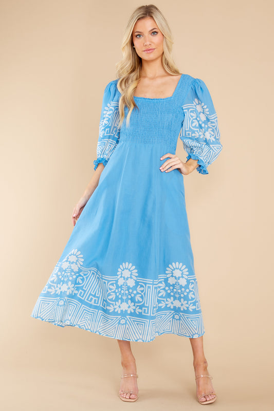 Bridget Garden Gate Sky Midi Dress