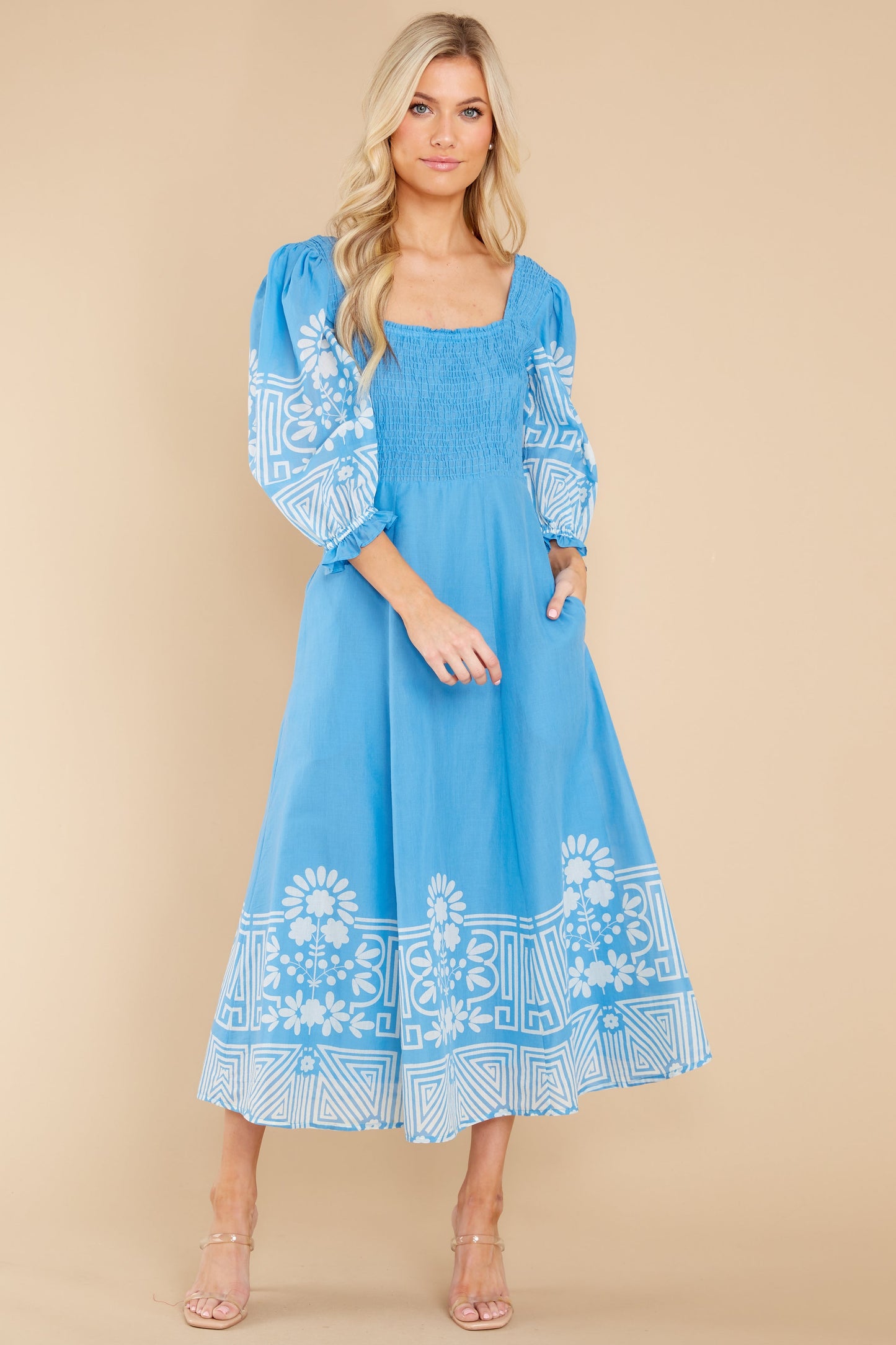 Bridget Garden Gate Sky Midi Dress
