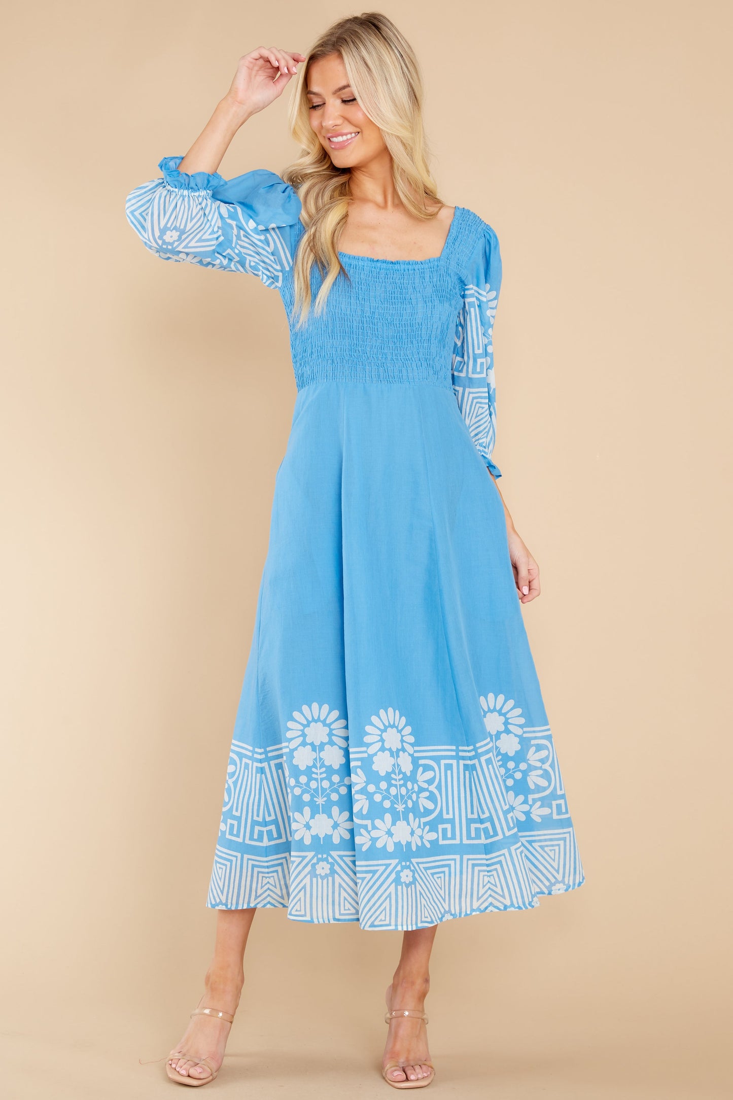 Bridget Garden Gate Sky Midi Dress