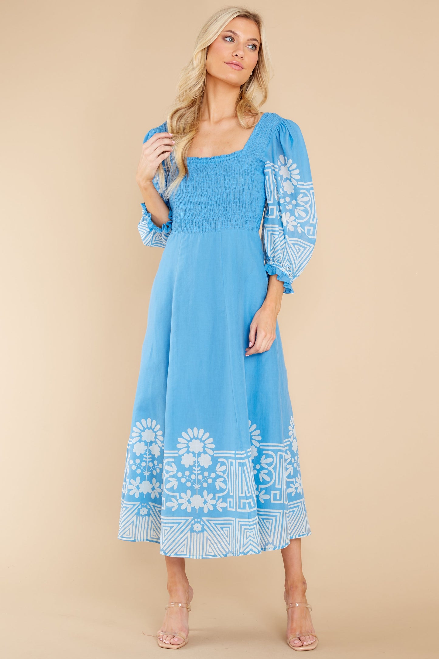 Bridget Garden Gate Sky Midi Dress