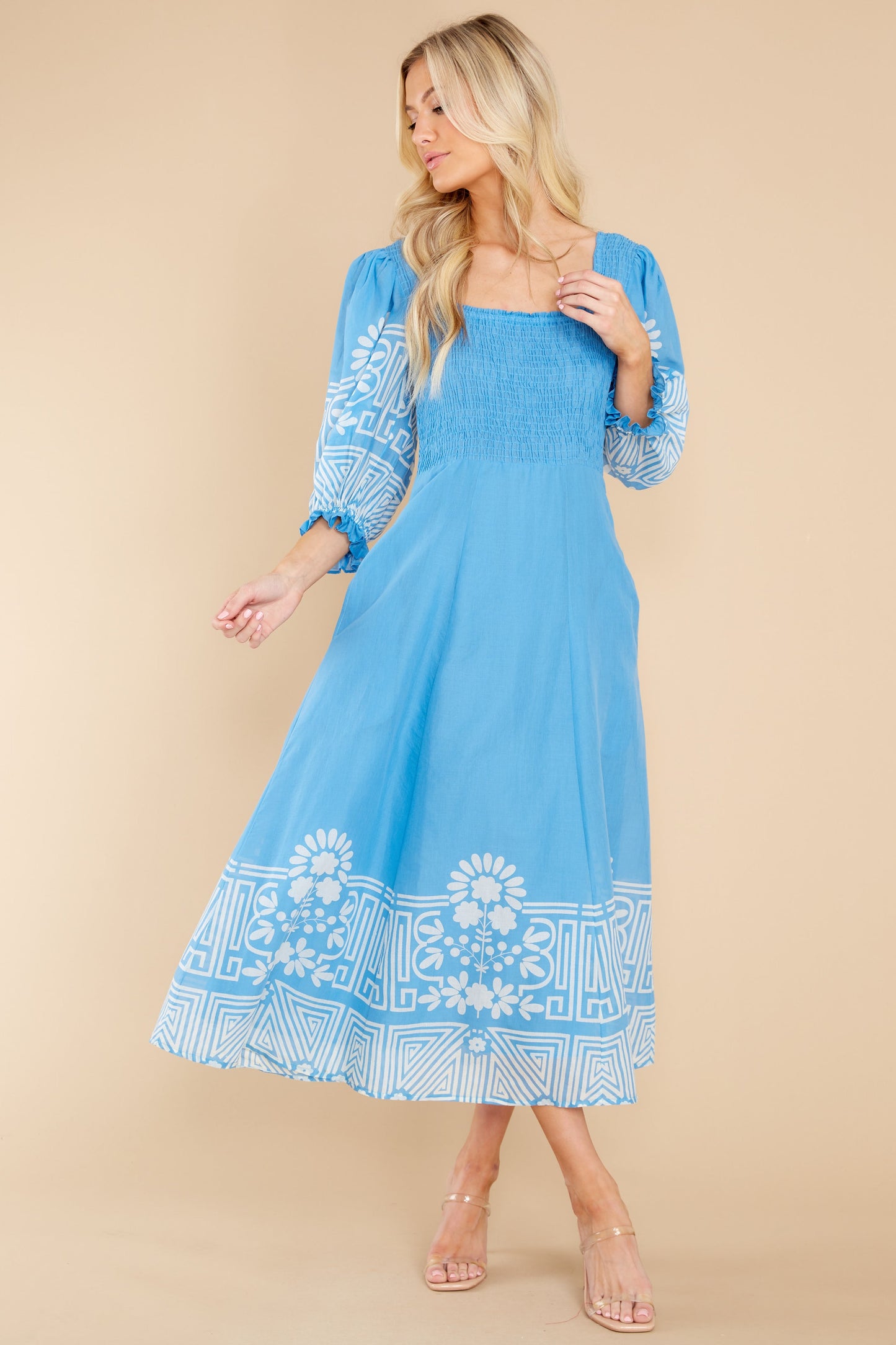 Bridget Garden Gate Sky Midi Dress