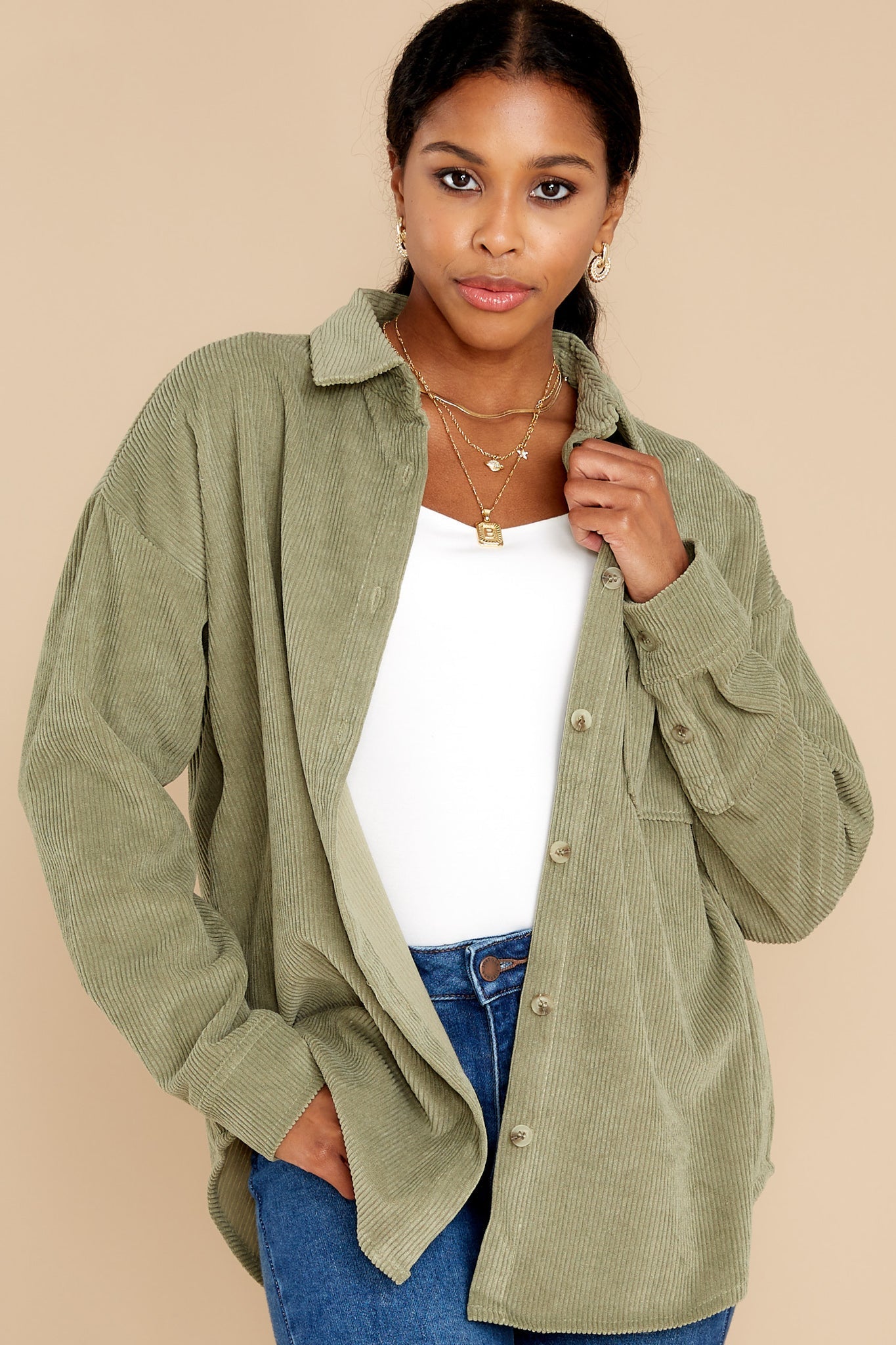 Morning Chill Olive Green Top